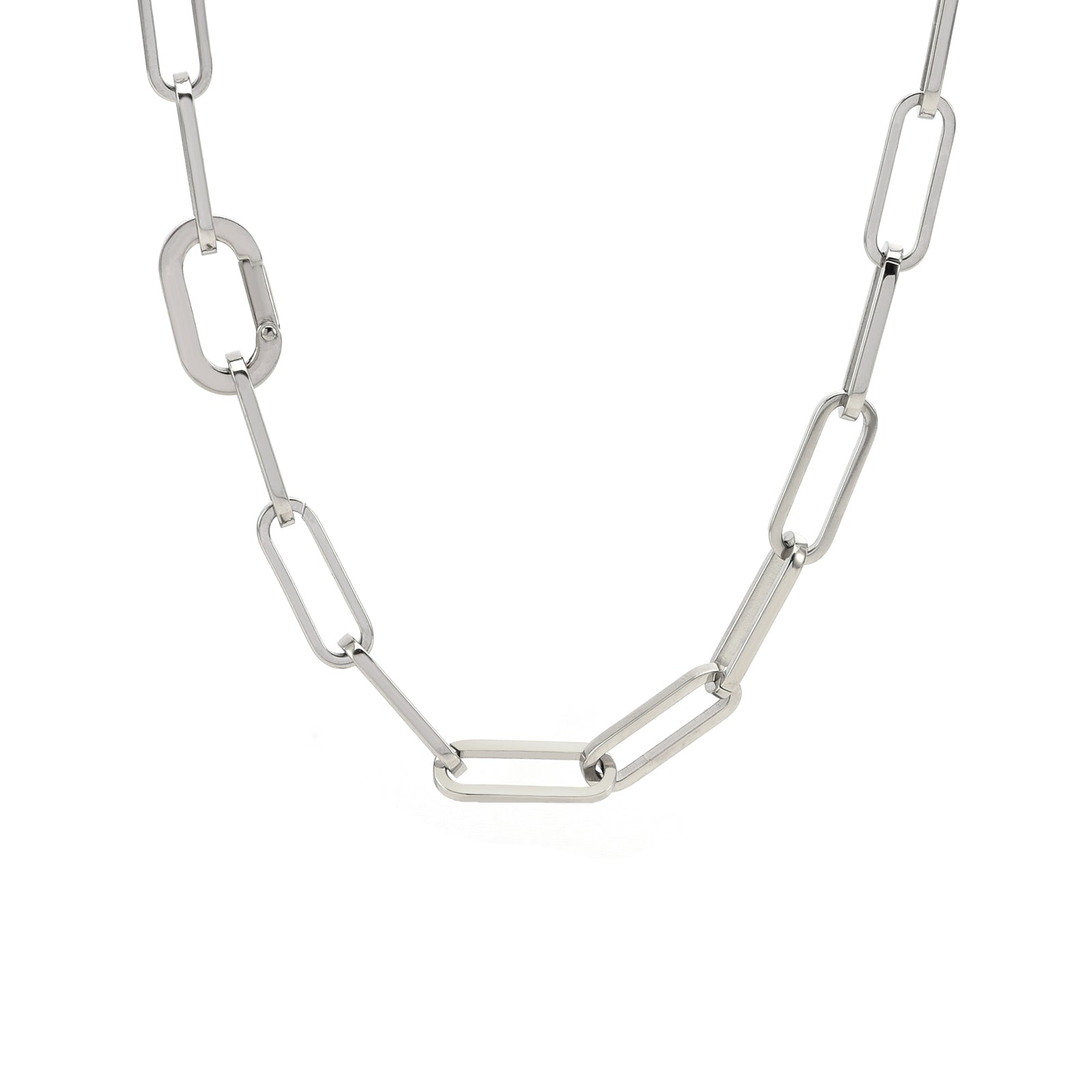 C860W B.Tiff "Jemma" Paperclip Flat Long Adjustable Link Necklace
