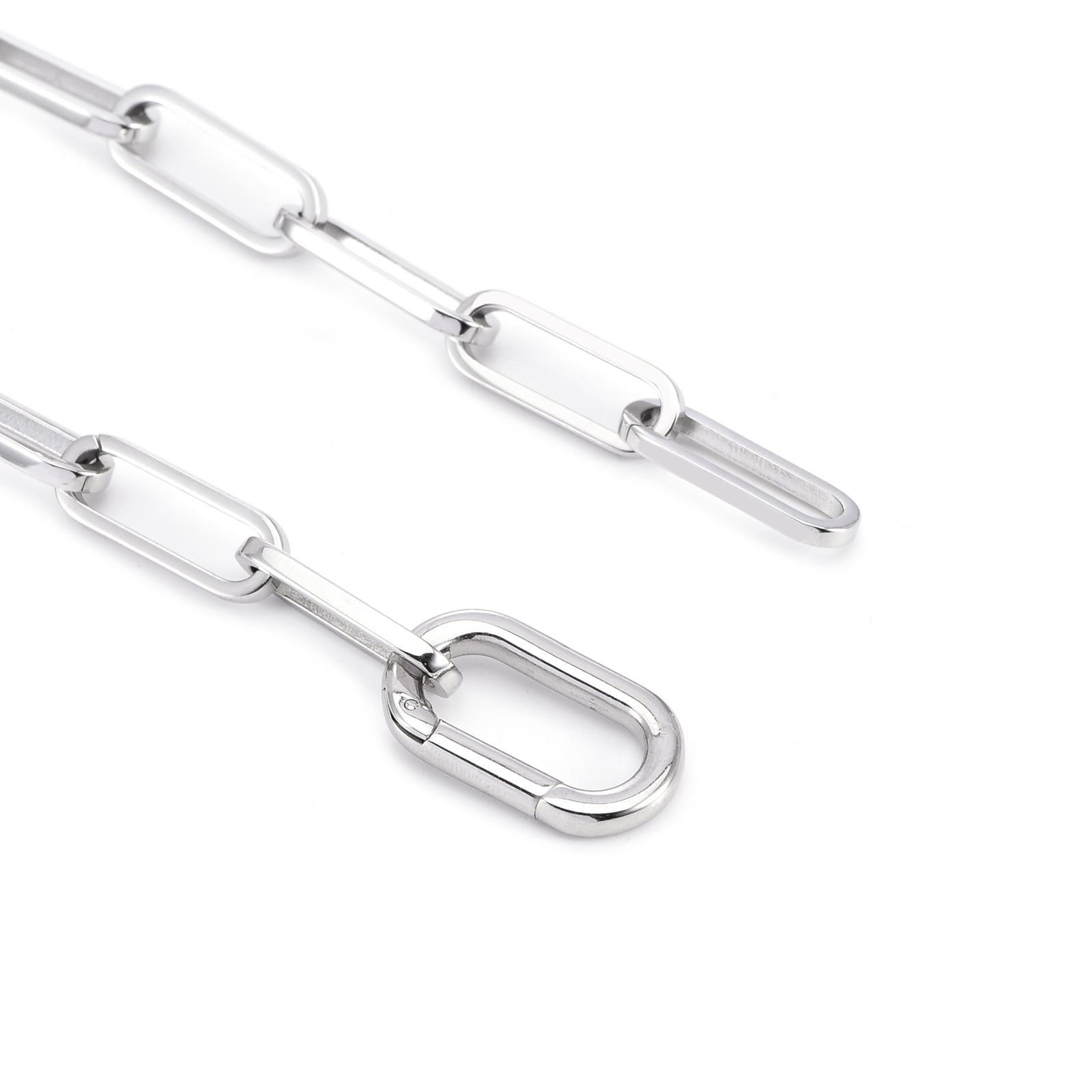 C860W B.Tiff "Jemma" Paperclip Flat Long Adjustable Link Necklace