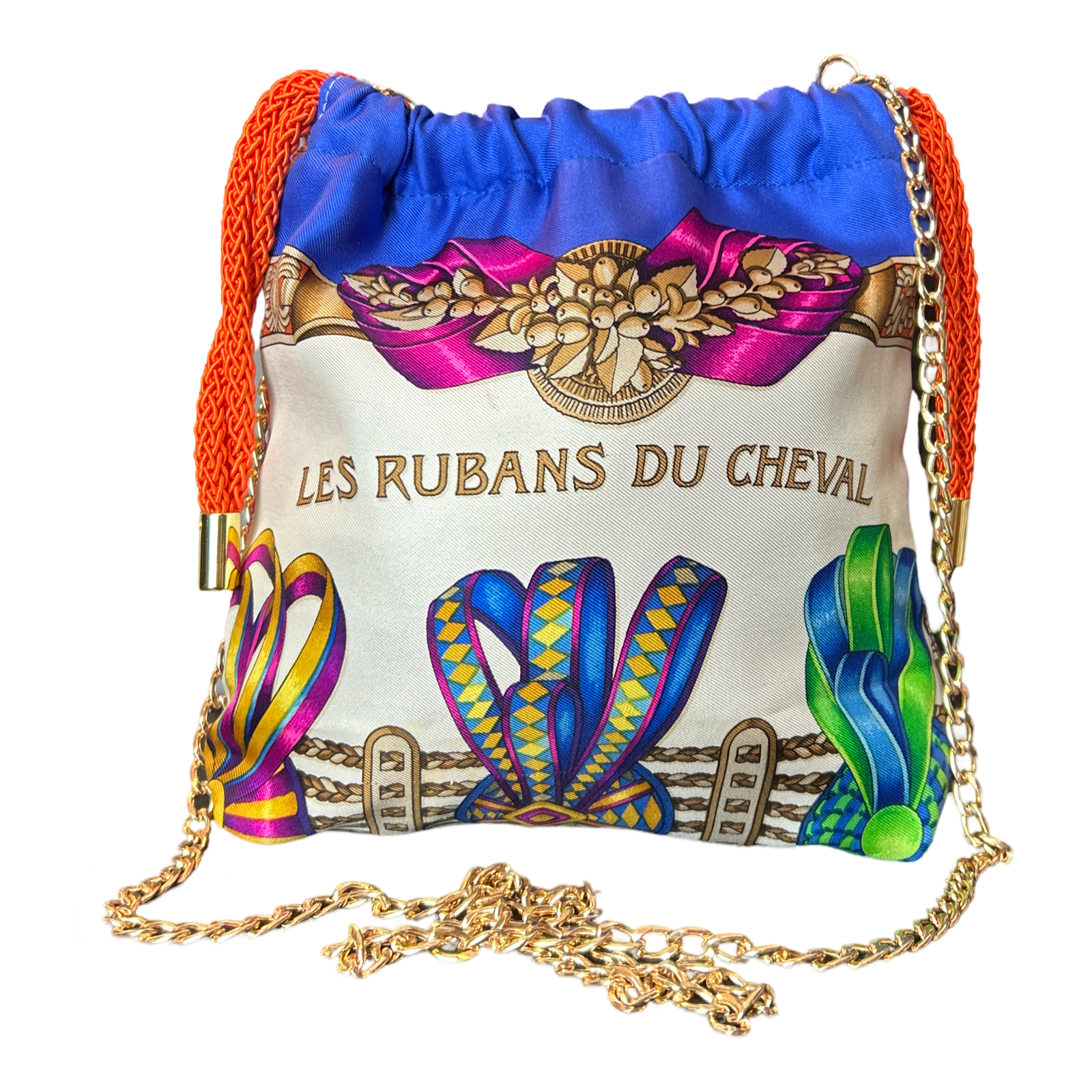 Rubans du Cheval Blanc Vintage Scarf Drawstring Crossbody Bag