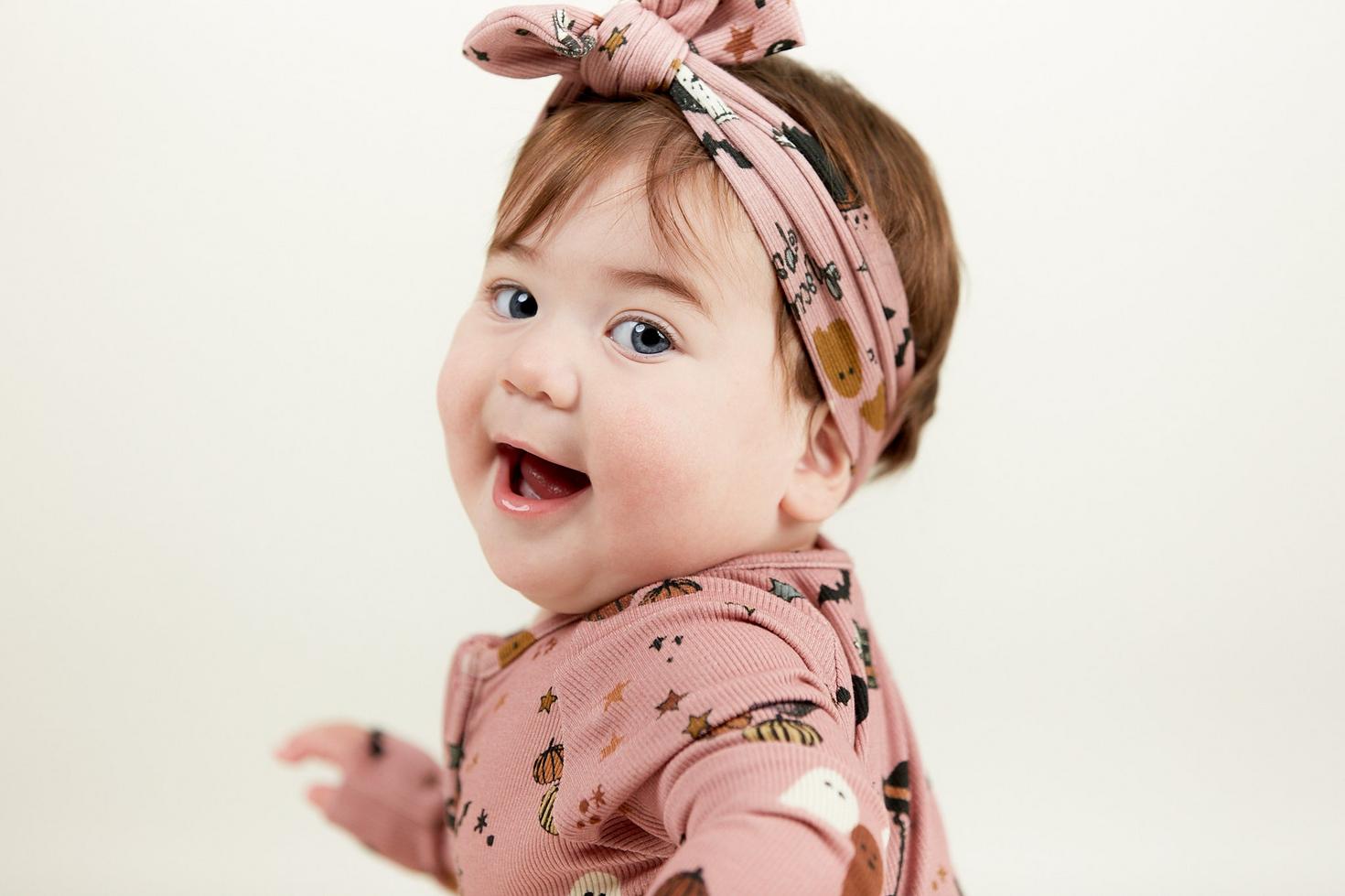 Rosie Headband Wrap - Pink Halloween Mashup