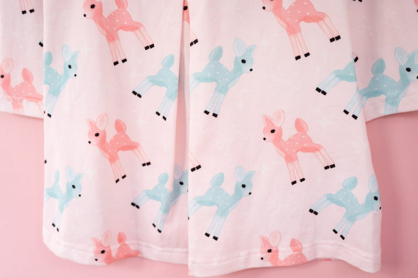 Pink Dress with Retro Deer for Girls