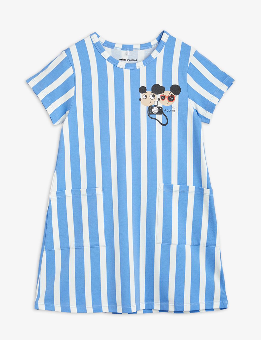 Ritzratz Stripe Aop Ss Dress - Blue