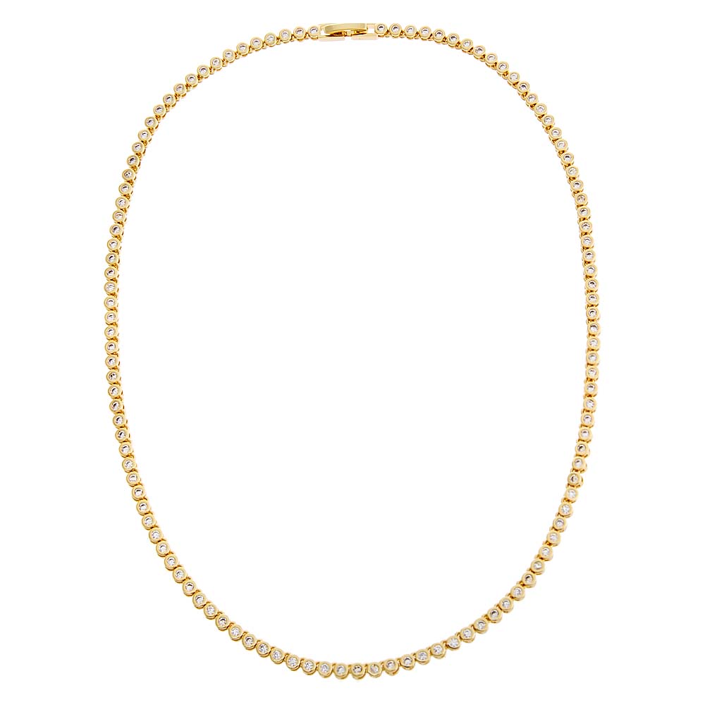 CZ Bezel Tennis Necklace - Adina's Jewels
