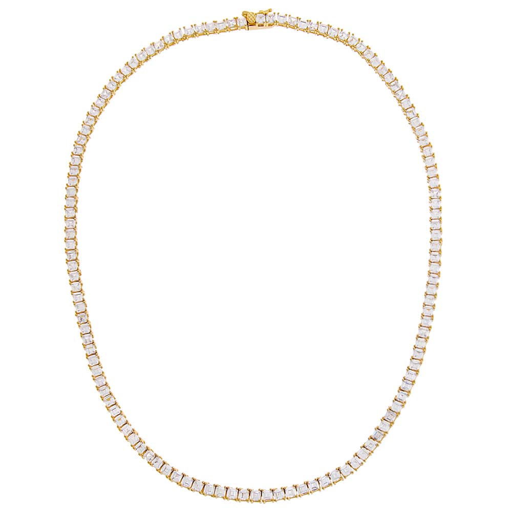 CZ Princess Cut Tennis Necklace - Adina's Jewels