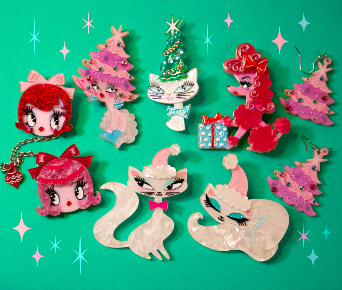 Pinkmas Glam Brooch by Miss Fluff x Lipstick & Chrome