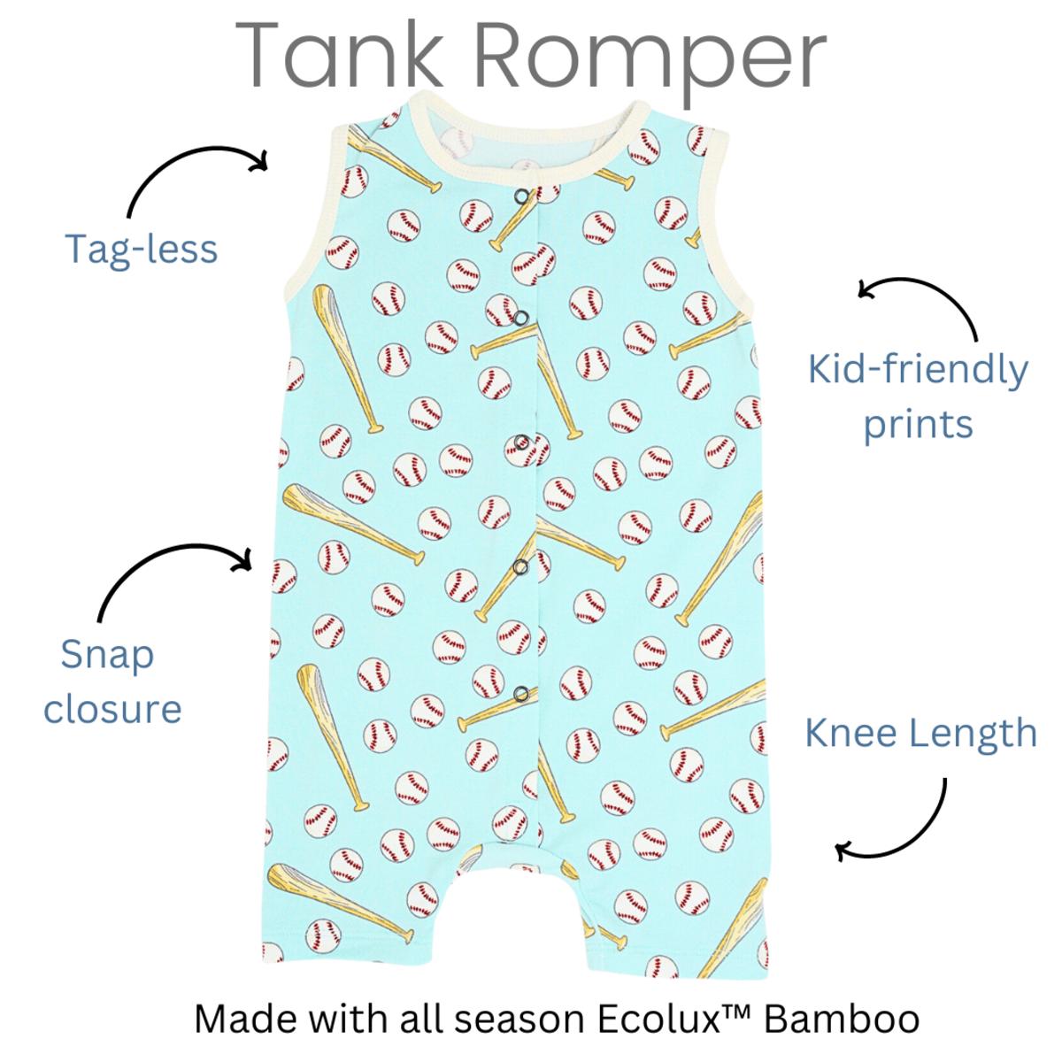 Tank Romper - Little Slugger Navy