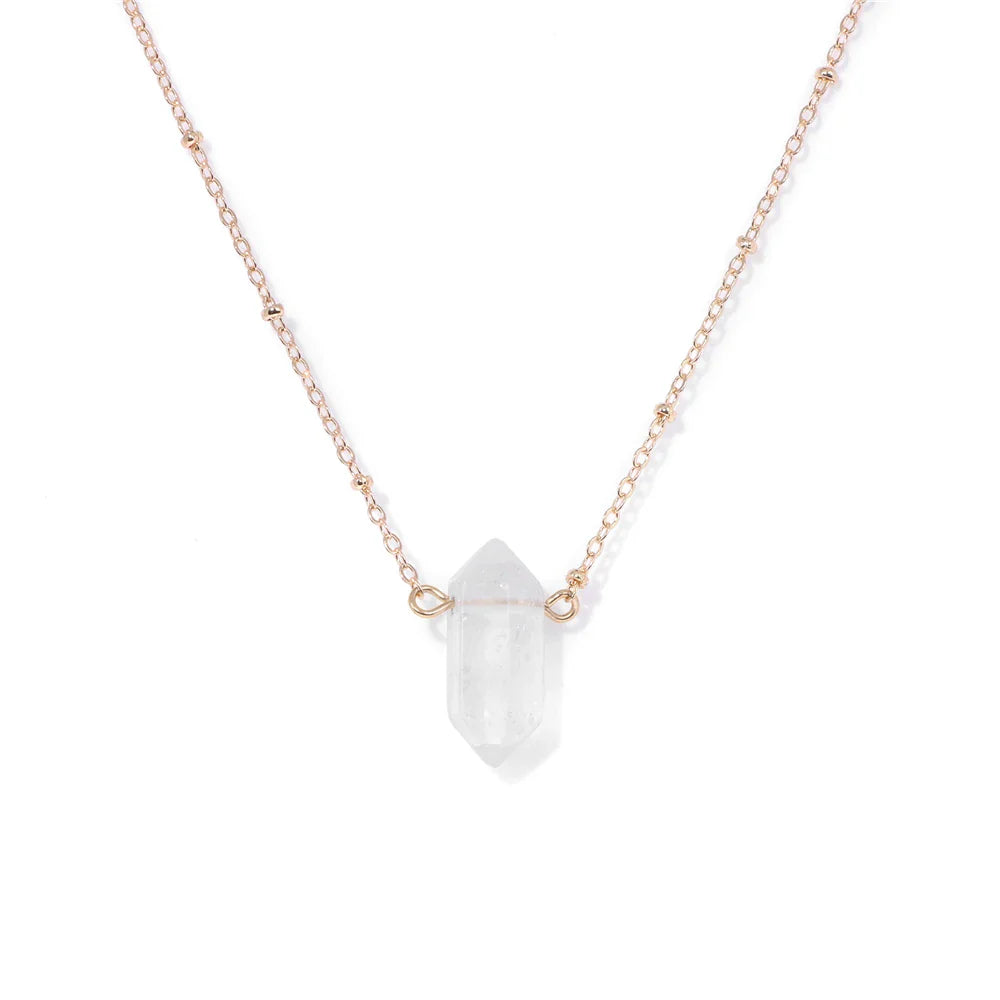 Crystal Hexagon Gold Necklaces