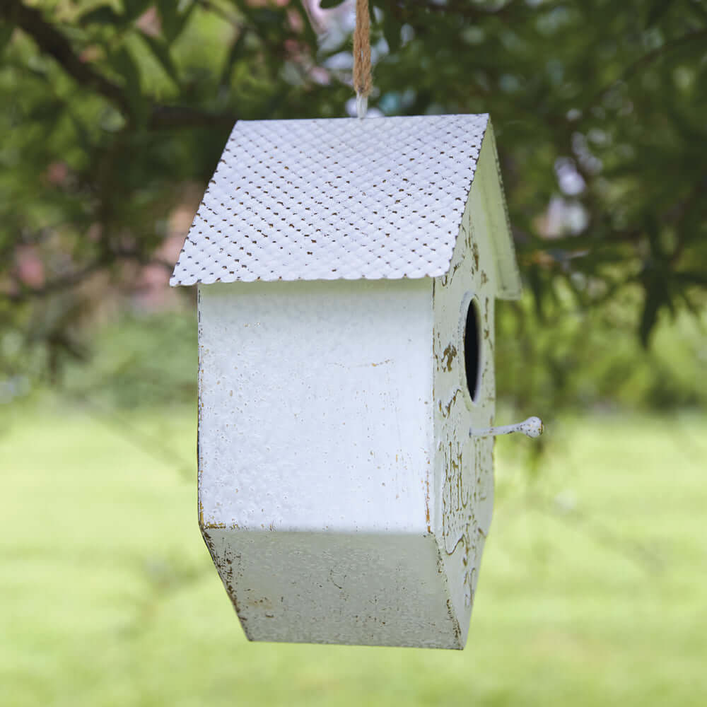 Cottagecore Garden Birdhouse with Embossed Filigree