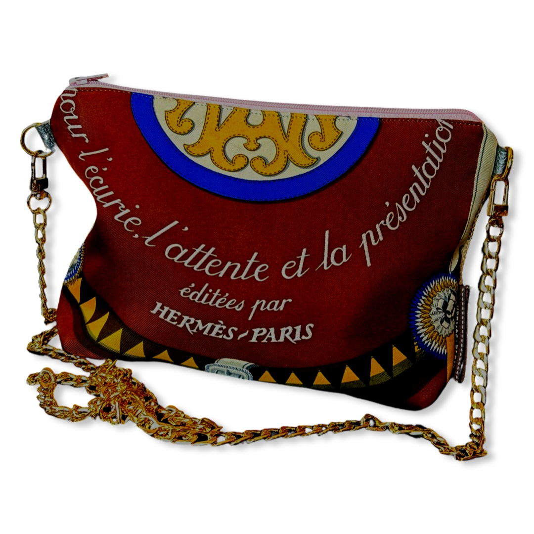 Couvertures et Tenues du Jour Brown Vintage Scarf Crossbody Bag