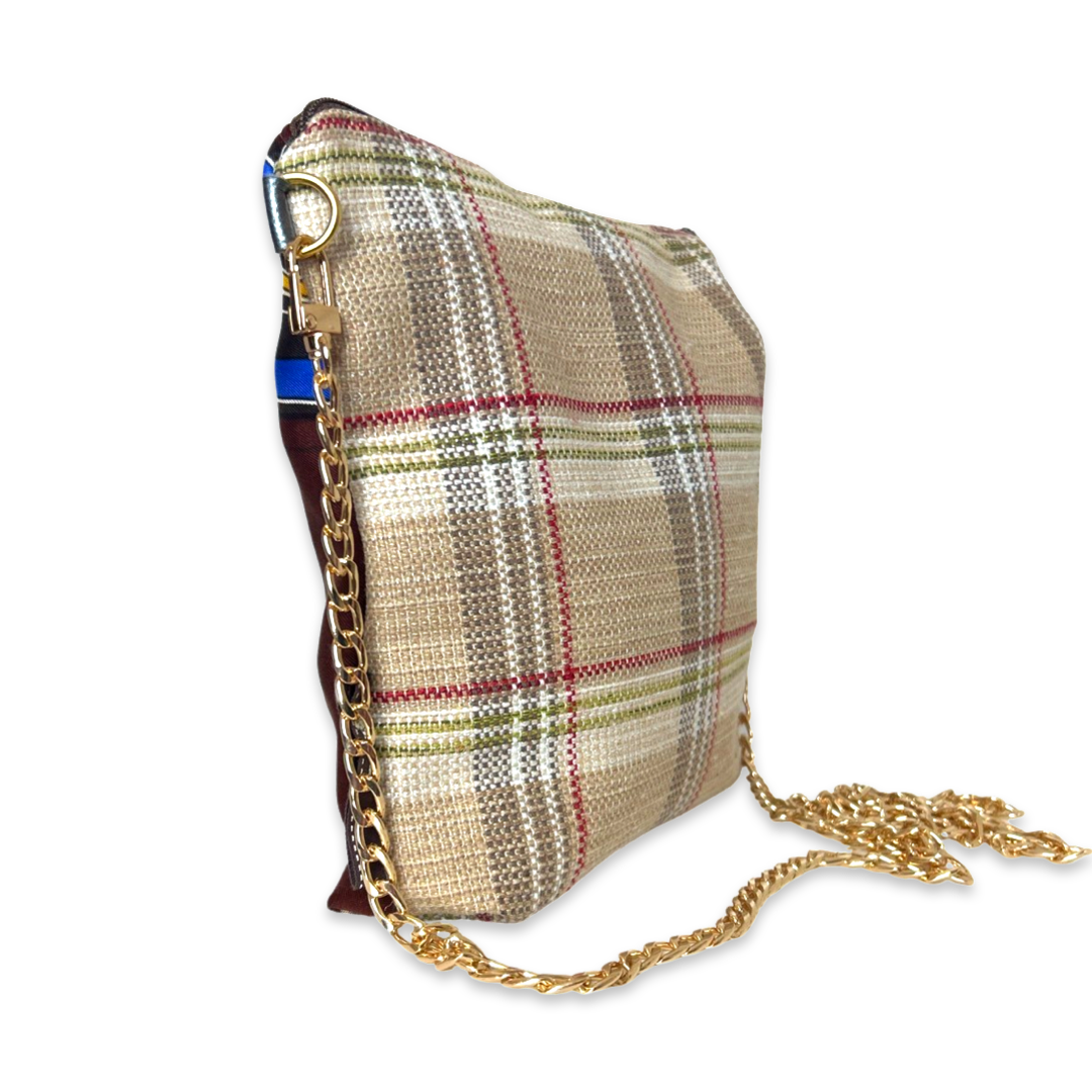 Couvertures et Tenues du Jour Brown Vintage Scarf Crossbody Bag