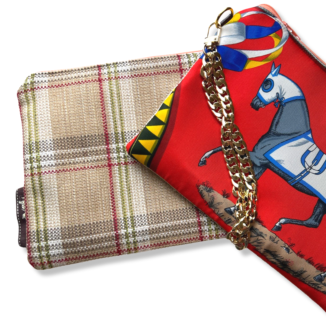 Couvertures et Tenues du Jour Red Vintage Scarf Crossbody Bag