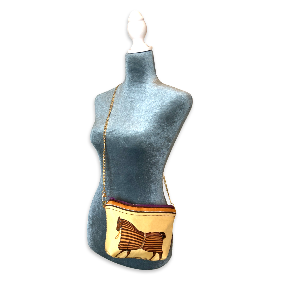 Couvertures et Tenues du Jour Tan Vintage Scarf Crossbody Bag