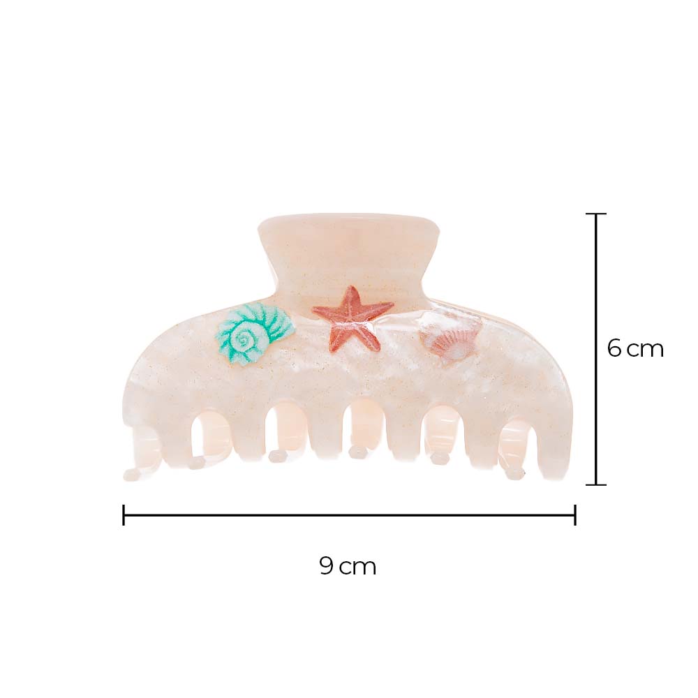 Printed Starfish & Sea Shells Hair Claw Clip - Adina's Jewels