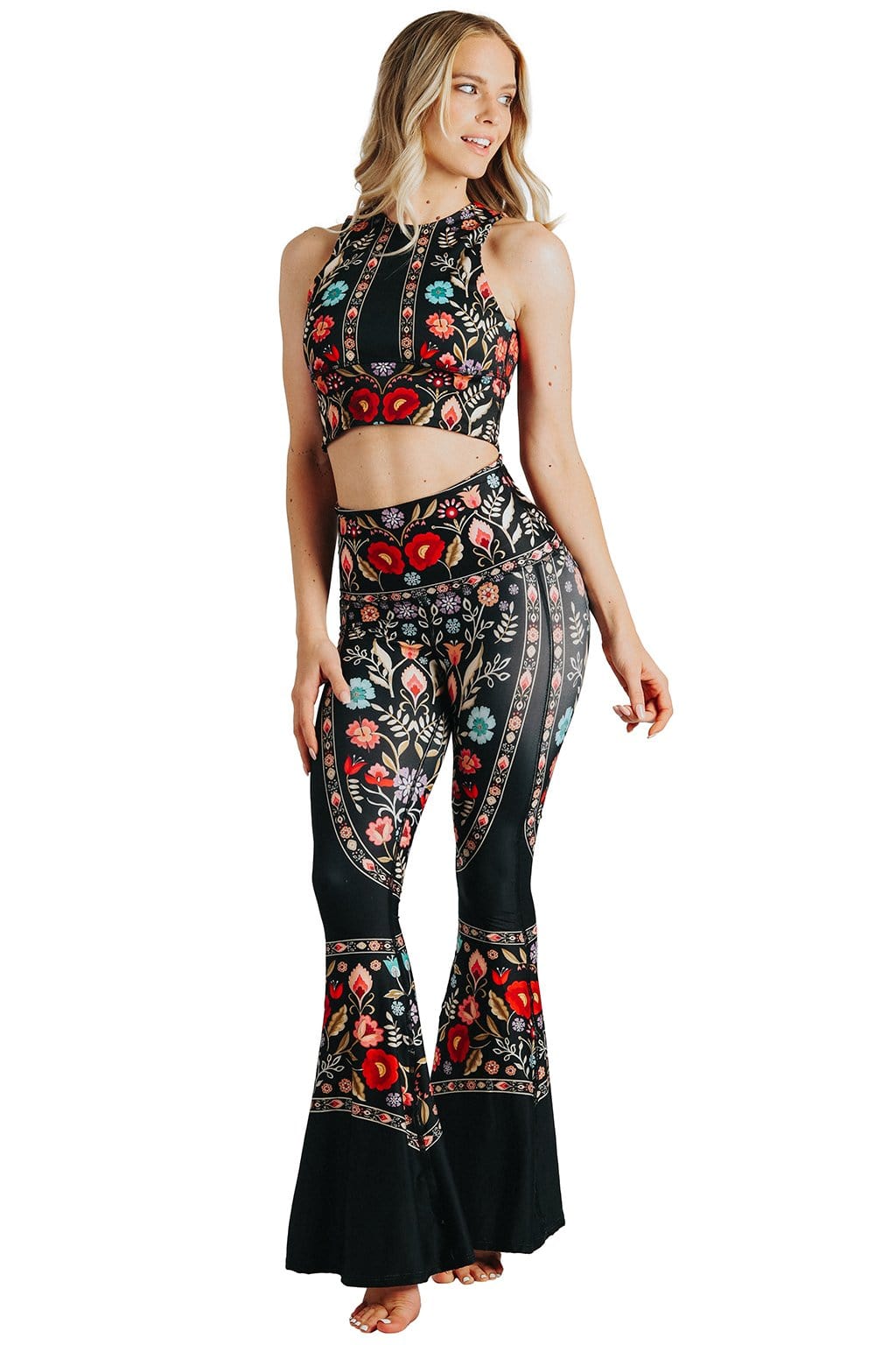Yoga Democracy Leggings Rustica Printed Bell Bottoms