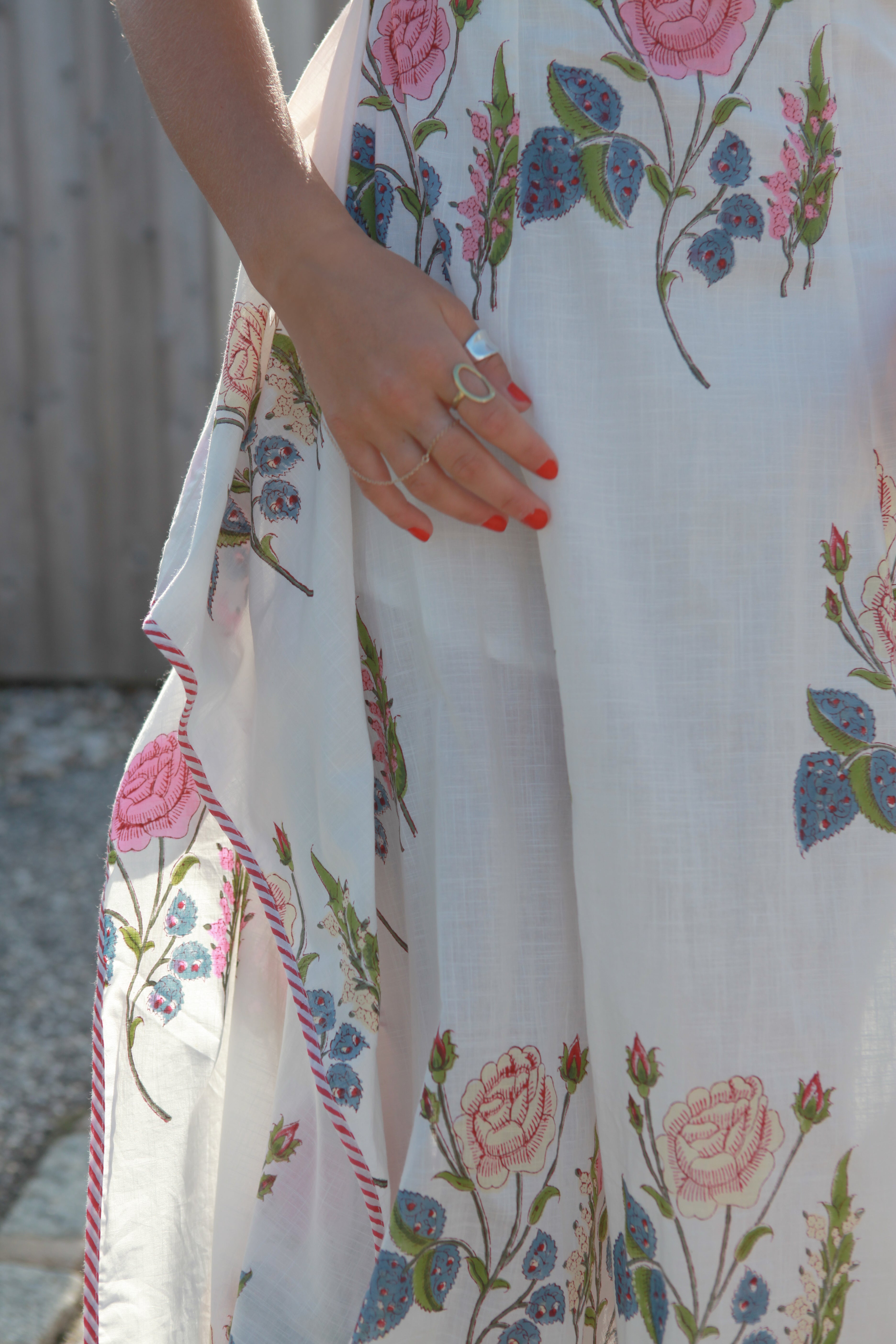 Cross Back Dress in Multi Rosette