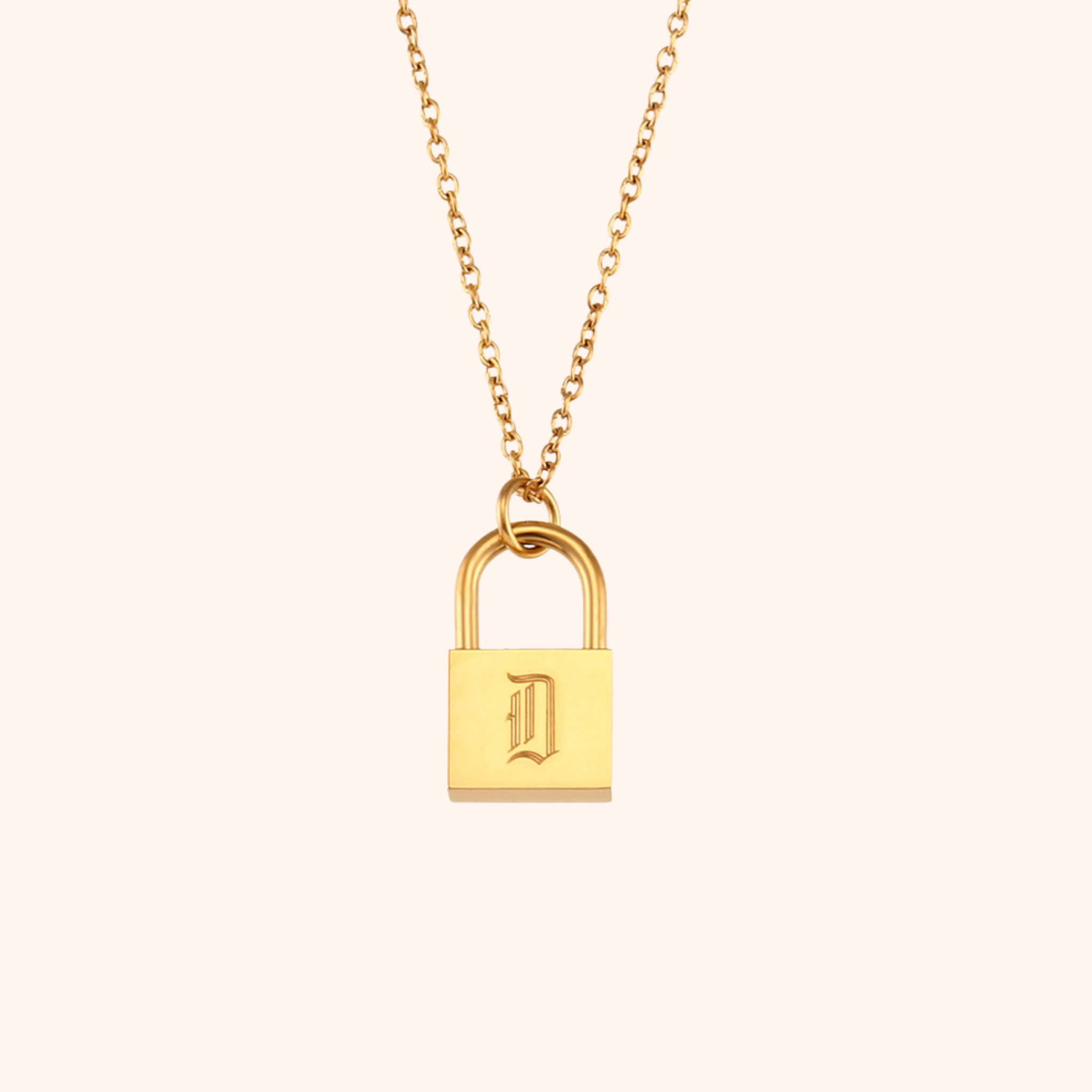 Initial Lock Necklace