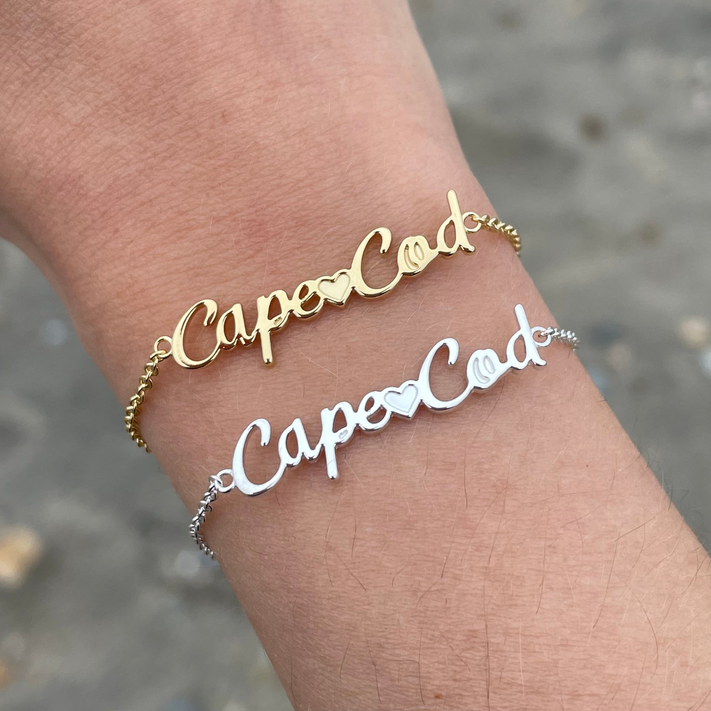 Dainty Cape Cod Script Bracelet