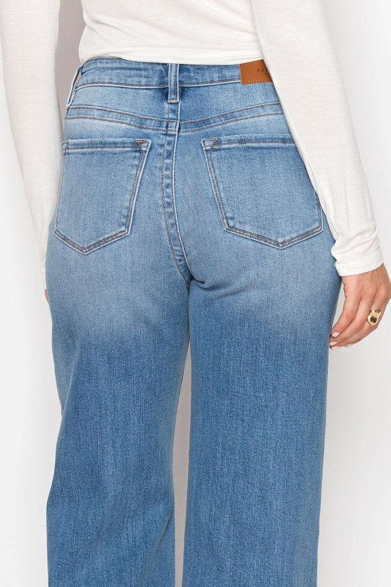 TUMMY CONTROL 90'S VINTAGE HIGH RISE STRETCH WIDE JEANS