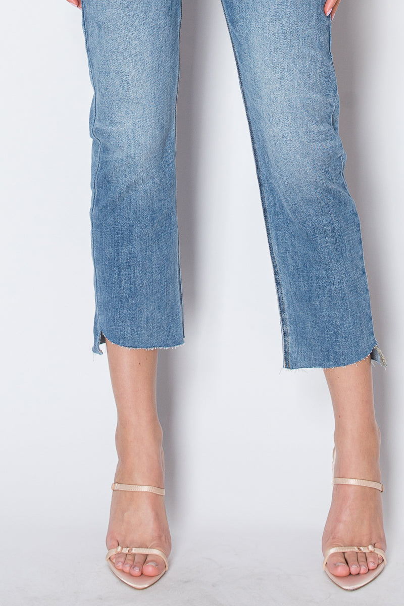 Tummy Control High Rise Slim Straight Jeans
