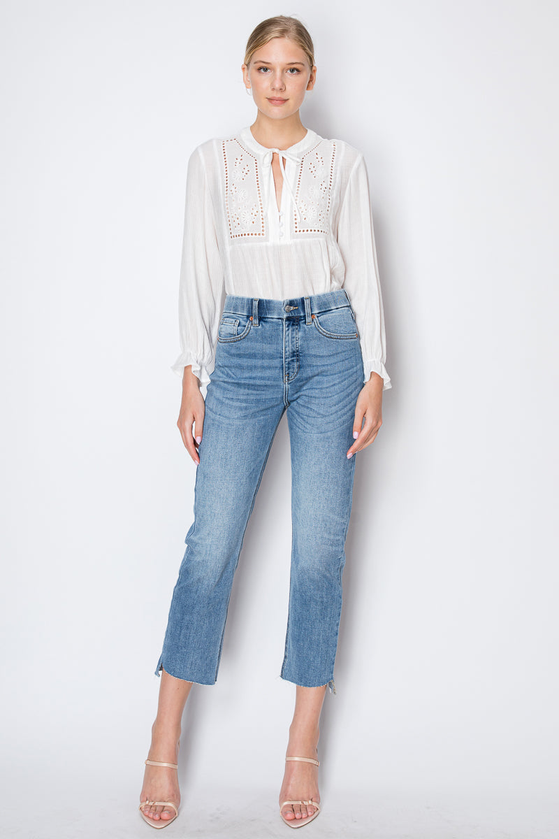 Tummy Control High Rise Slim Straight Jeans