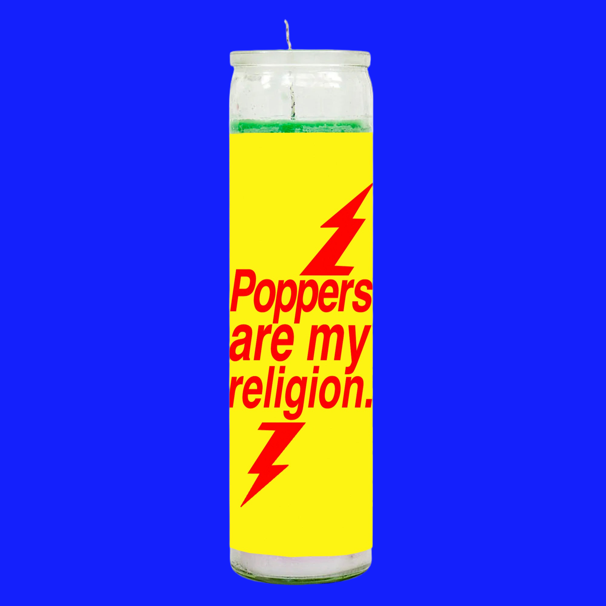 Poppers Are My Religion Rainbow Candle by BOBBYK