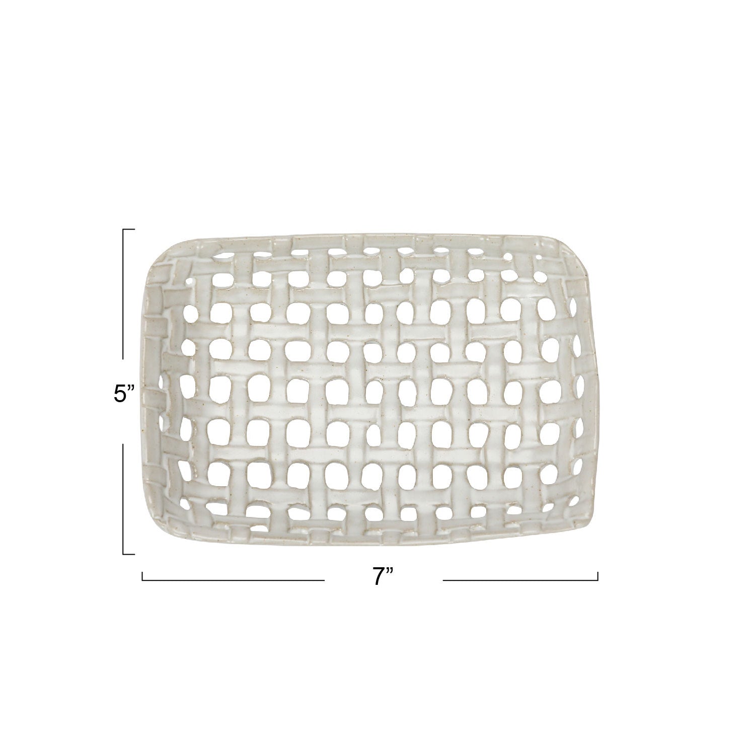 Handmade Reactive Glaze Cream Stoneware Basket Dish