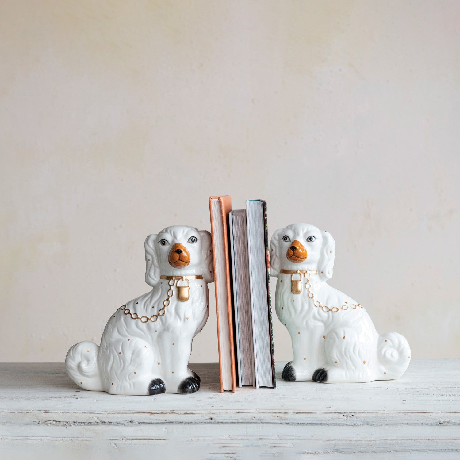 Hand-Painted Ceramic Vintage-Inspired Staffordshire Dog