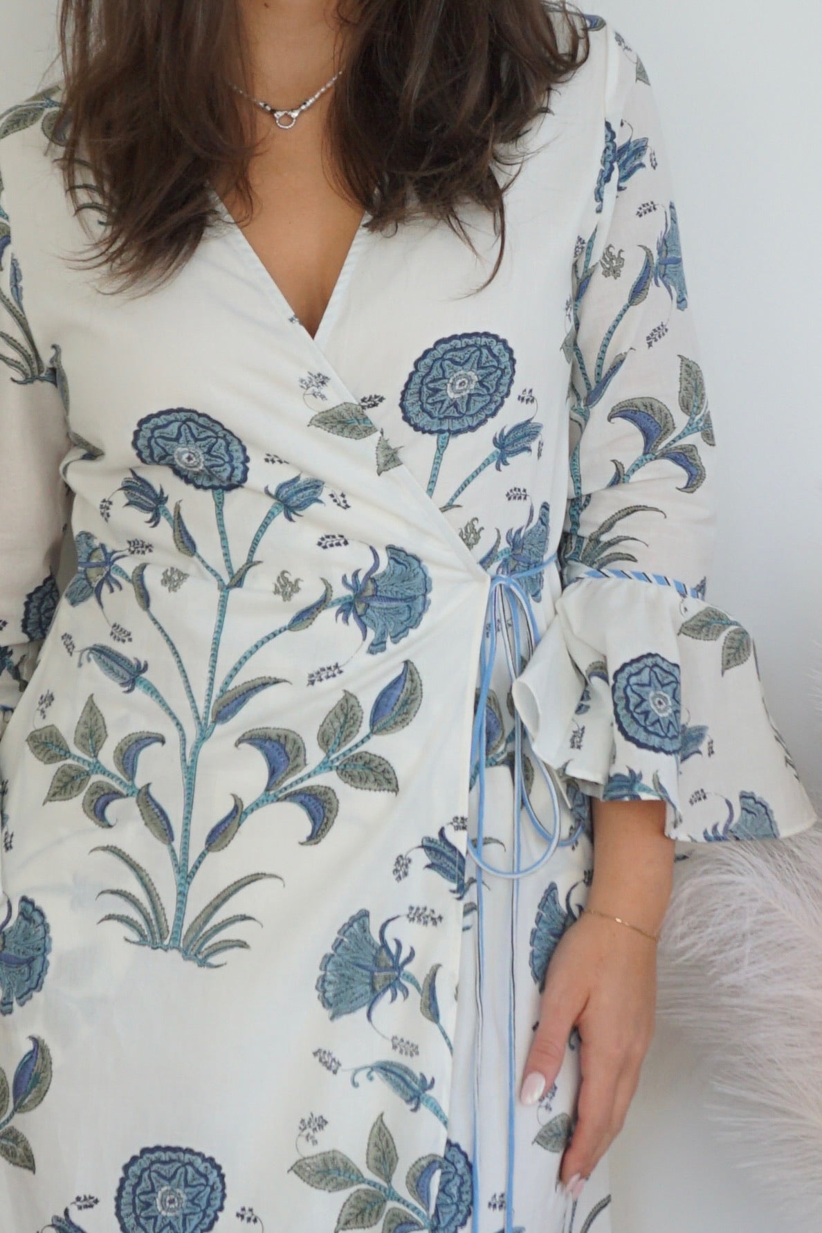 Rhode Wrap Dress - Blue Vine
