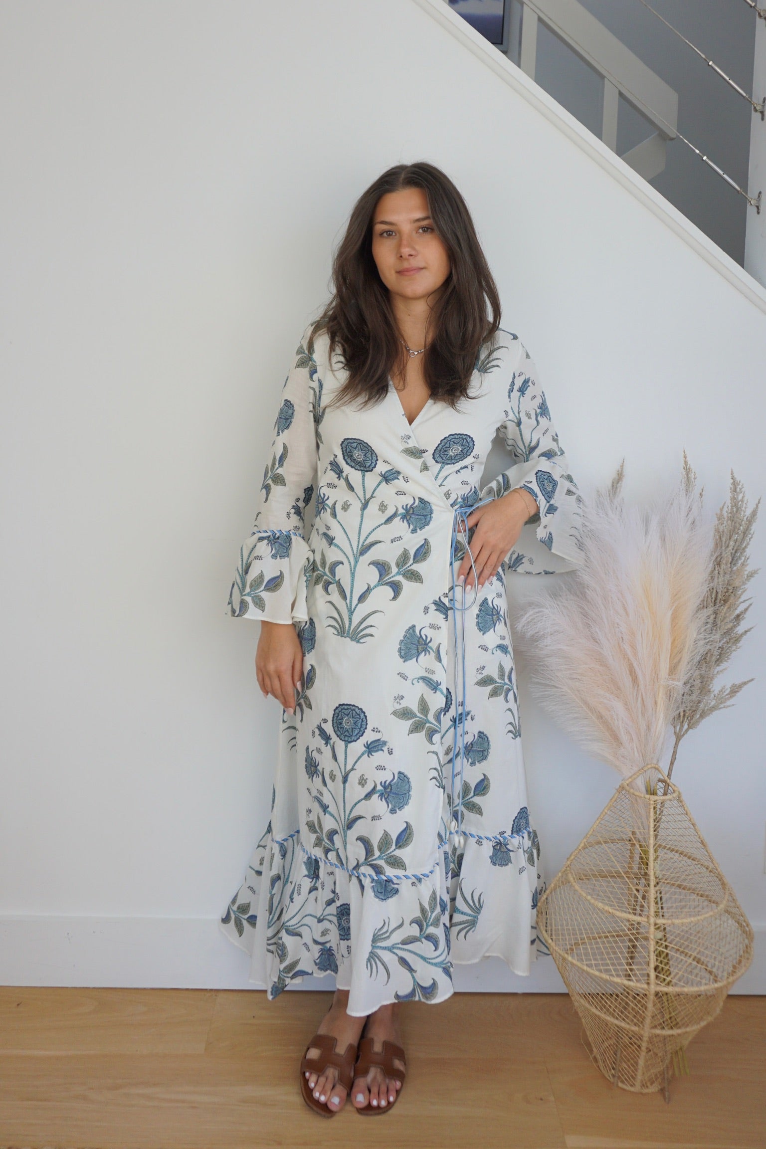 Rhode Wrap Dress - Blue Vine