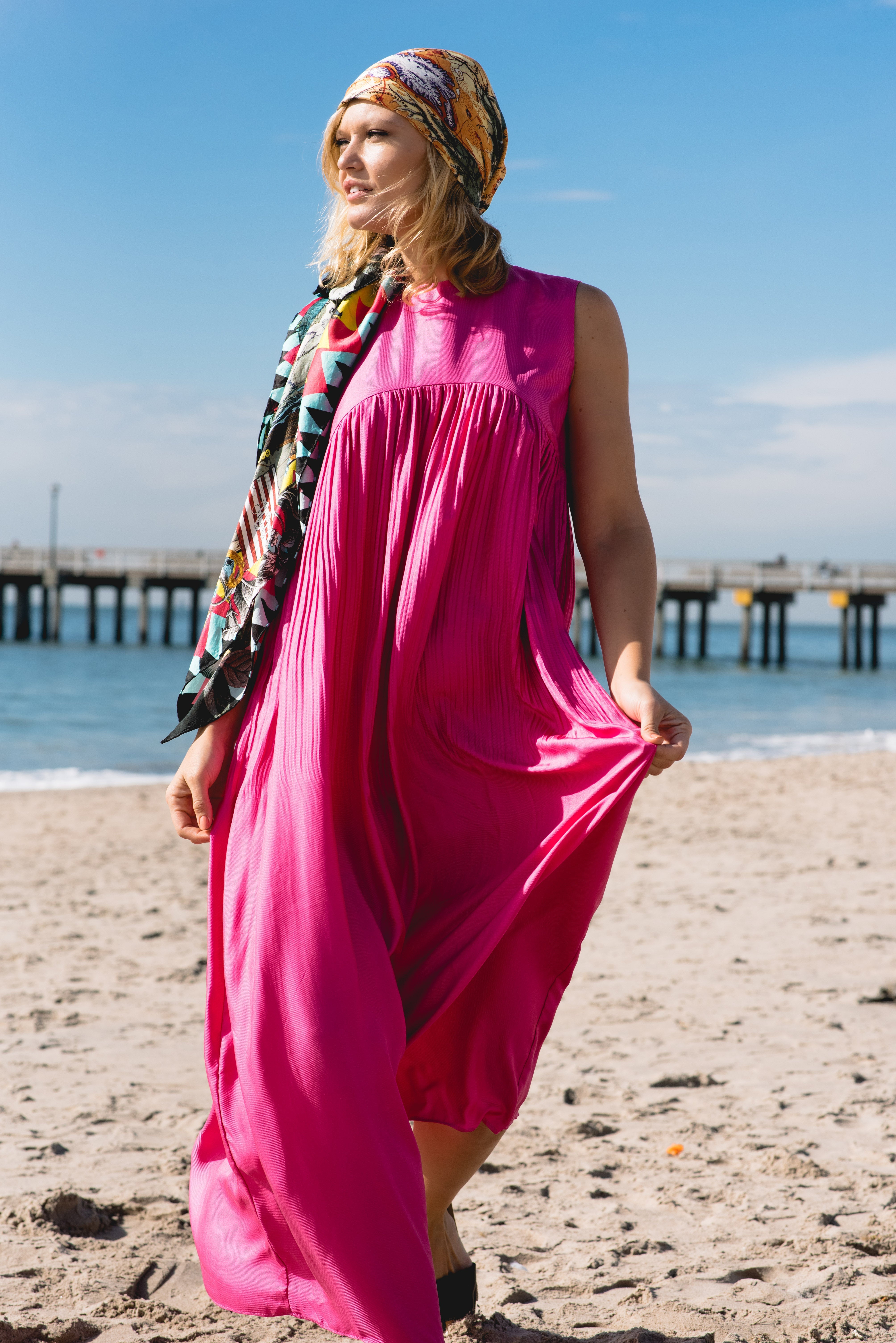 Romane Maxi Pink Dress-4
