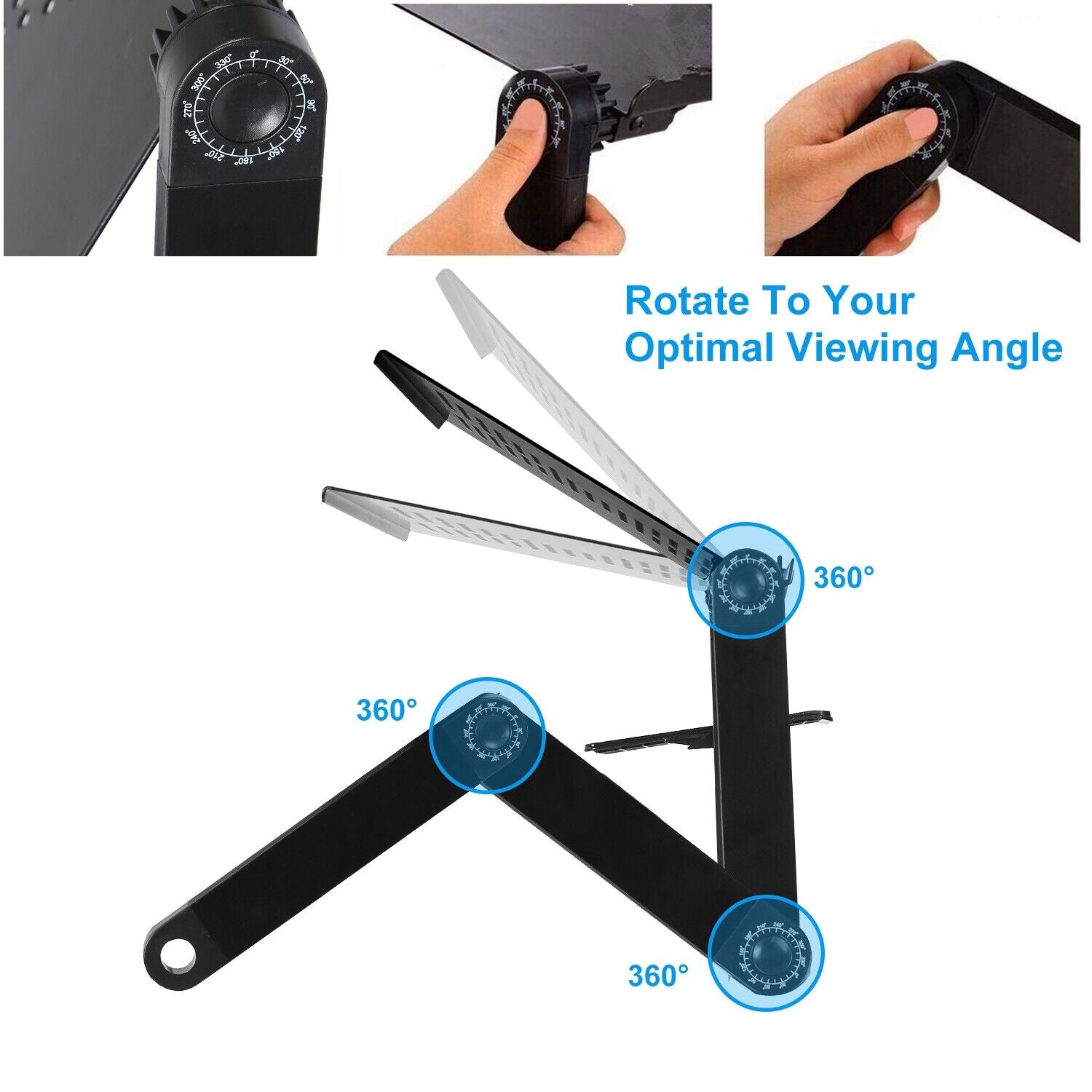 iMounTEK GPCT1656 360° Rotatable Portable Desk Stand with Mouse Board (Black)