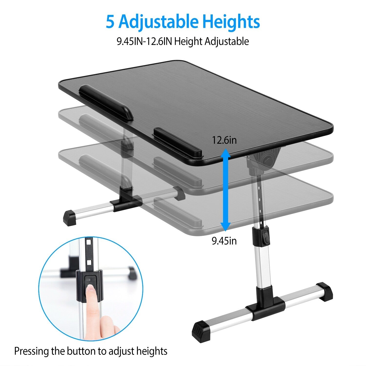 iMounTEK Laptop Lap Desk Adjustable Foldable Stand with Mouse Pad (Black)