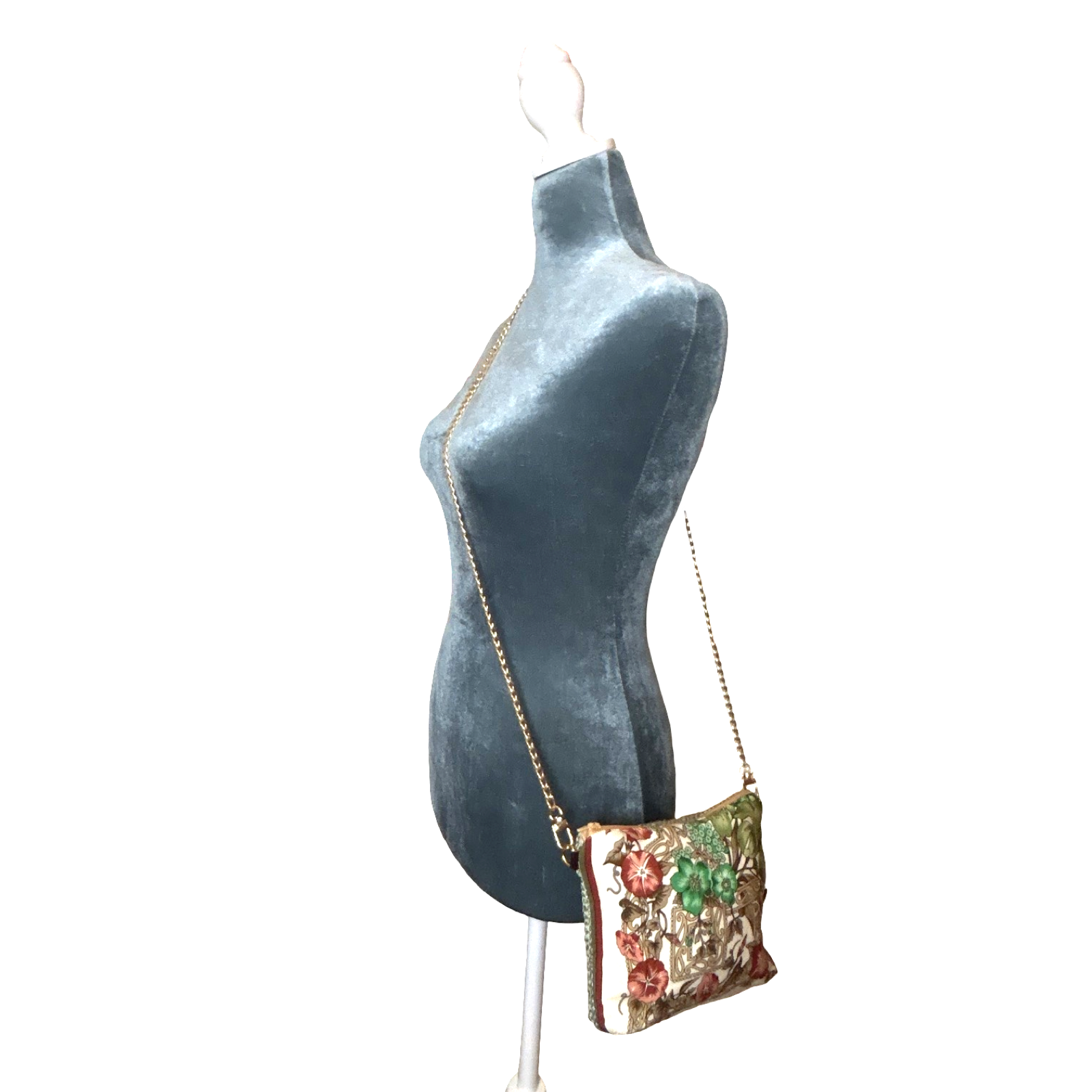 Garden Trellis Vintage Silk Scarf Crossbody Bag