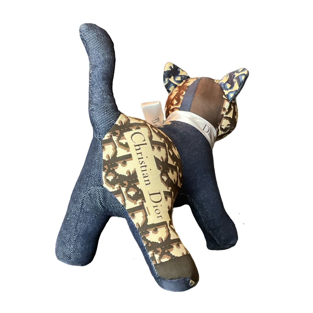 Trotter Vintage Silk Scarf Patchwork Kitten