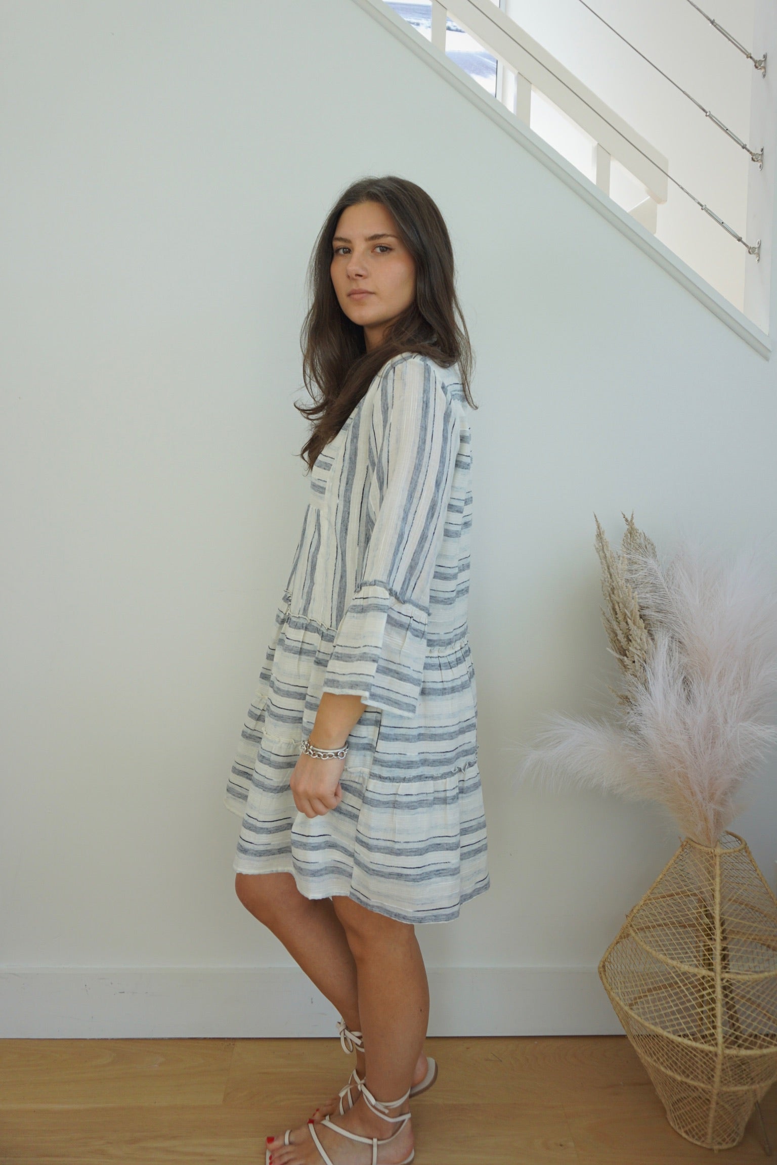Dylan Mini Dress in BLU WVN STR