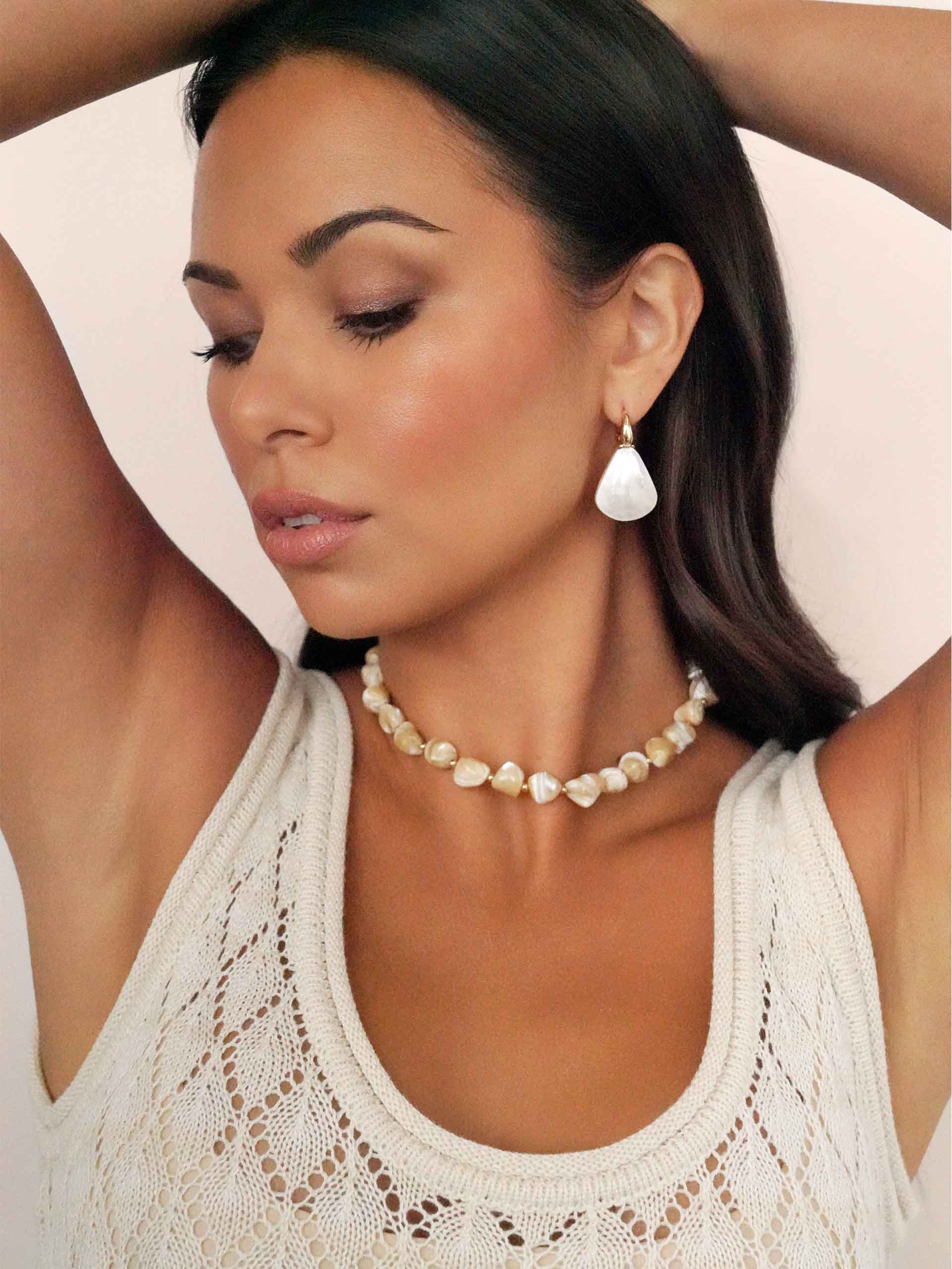 Sun-Kissed Pearl Earrings