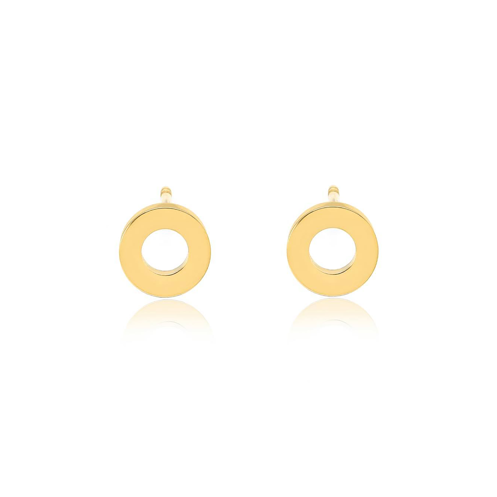 ER001G B.Tiff Gold Open Circle Stud Earrings