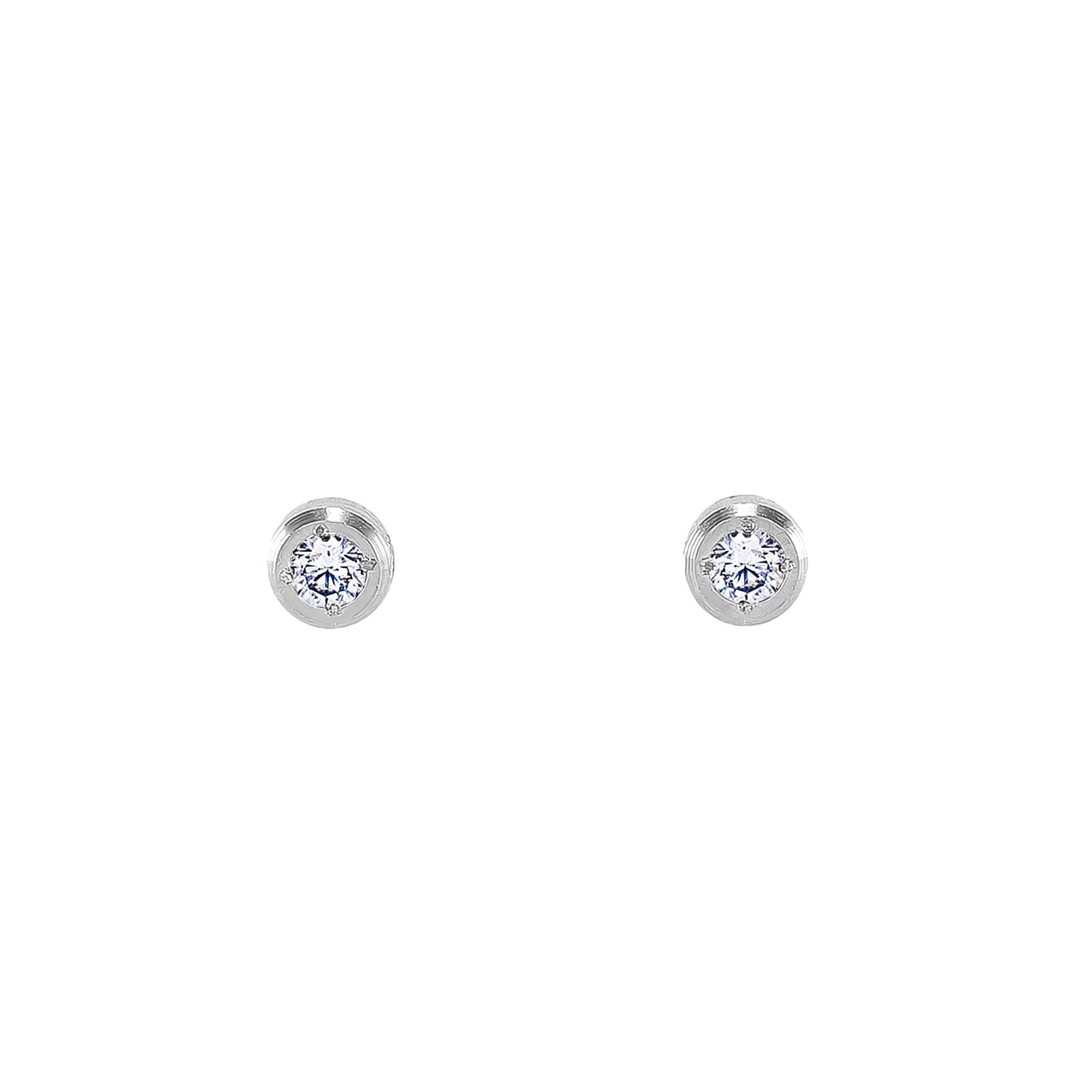 ER002W B.Tiff .05ct Pavé Solitaire Stud Earrings