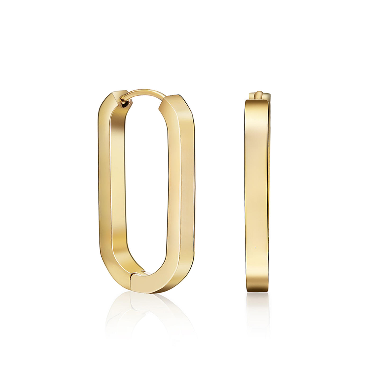 ER080G B.Tiff Gold Padlock Hoop Earrings