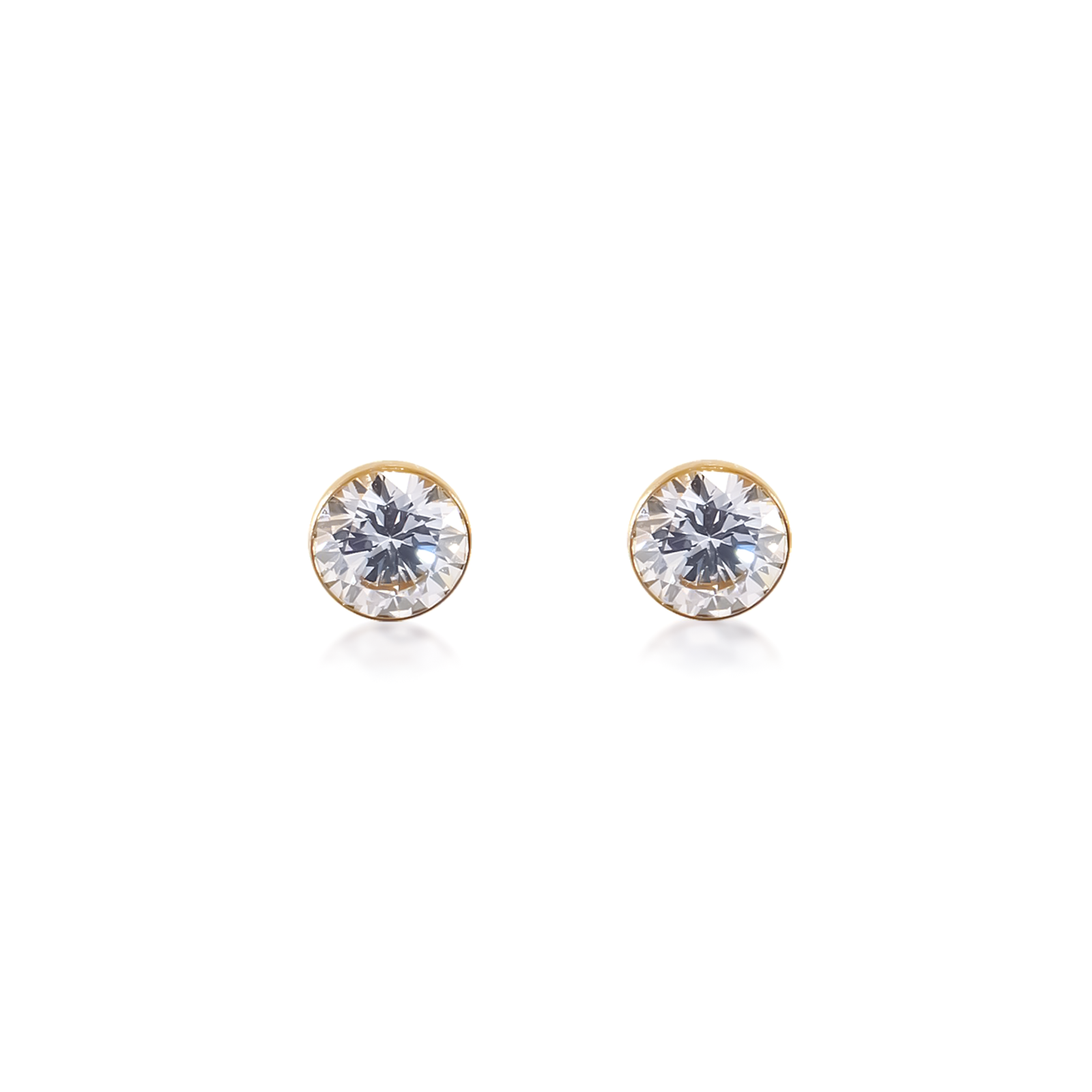 ER101G B.Tiff Gold 1 ct Solitaire Stud Earrings