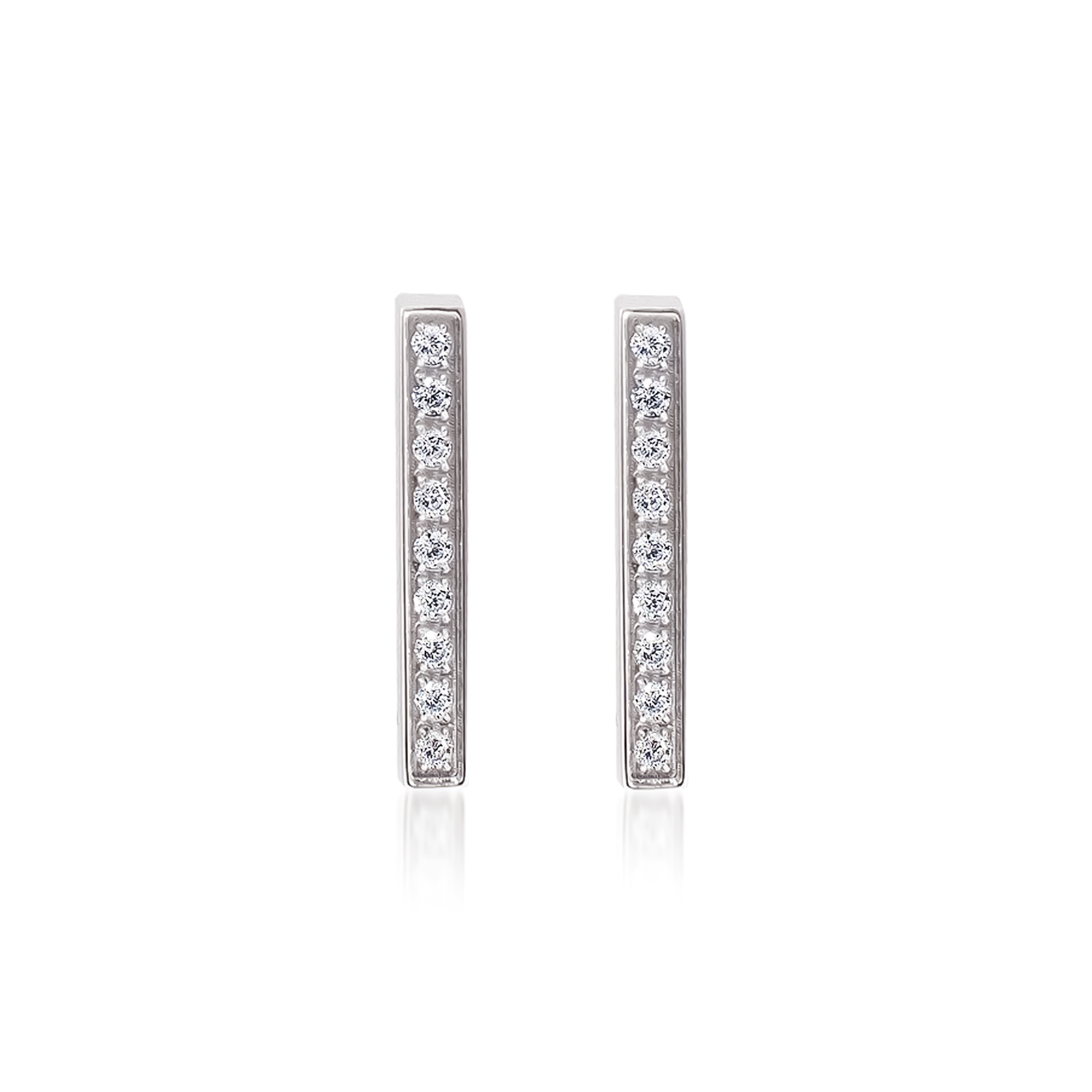 ER107W B.Tiff 9-Stone Short Bar Earrings