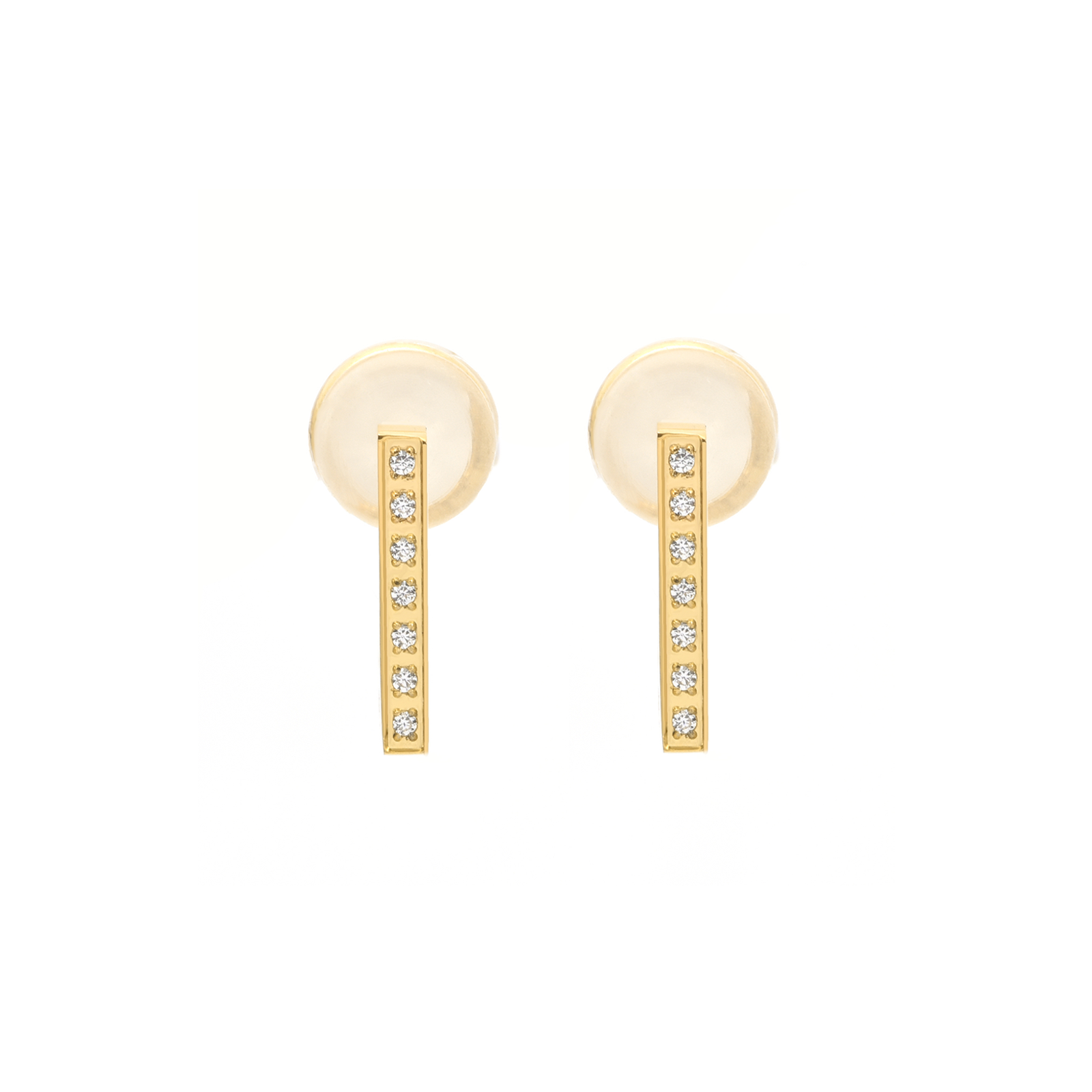 ER246G B.Tiff Gold Pavé L-Bar Earrings