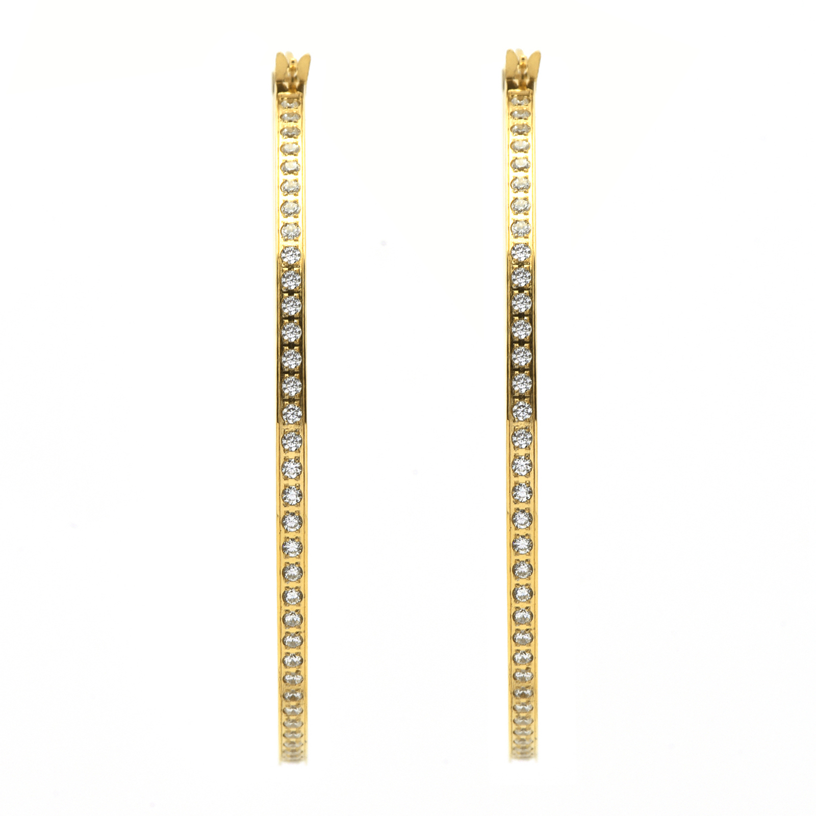 ER322G B.Tiff Gold Pavé 146-Stone Big Hoop Earrings