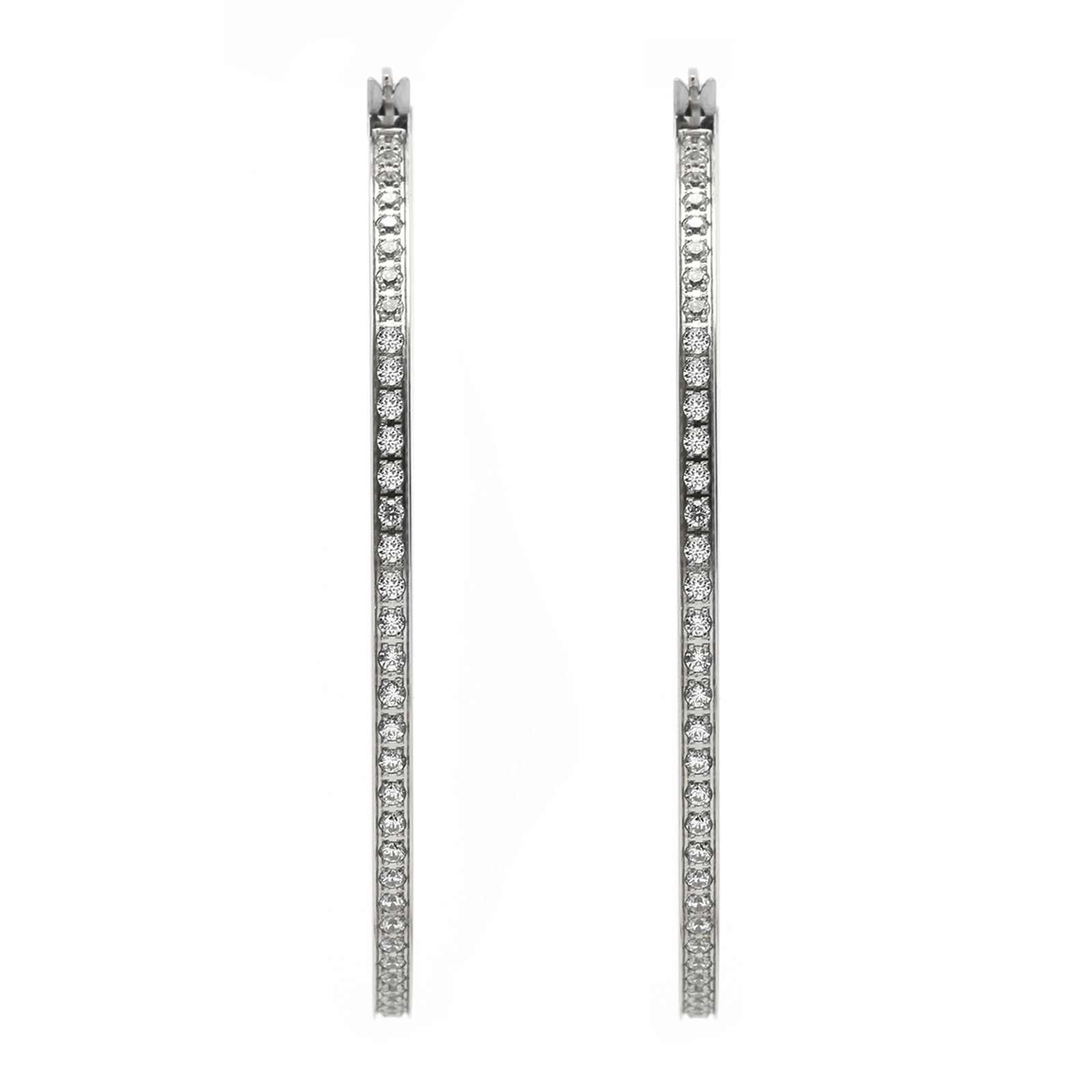 ER322W B.Tiff Pavé 146-Stone Big Hoop Earrings