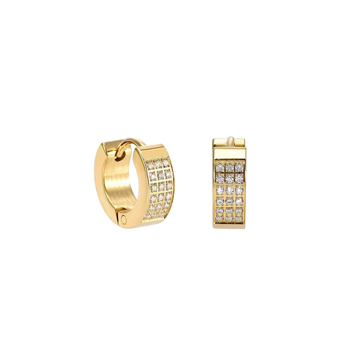 ER418G B.Tiff Gold Pavé Huggie Earrings