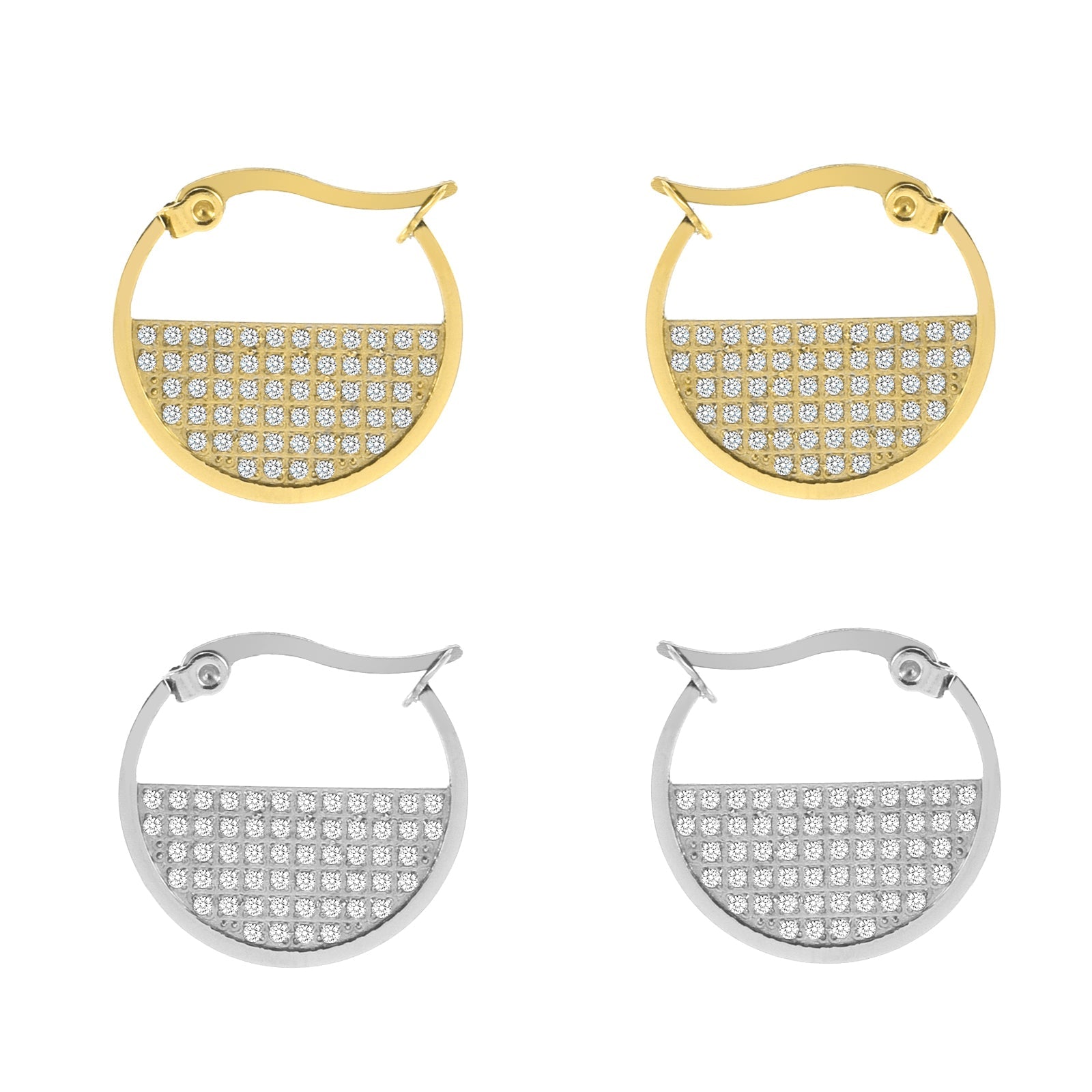 ER500W B.Tiff Pavé Lune Earrings