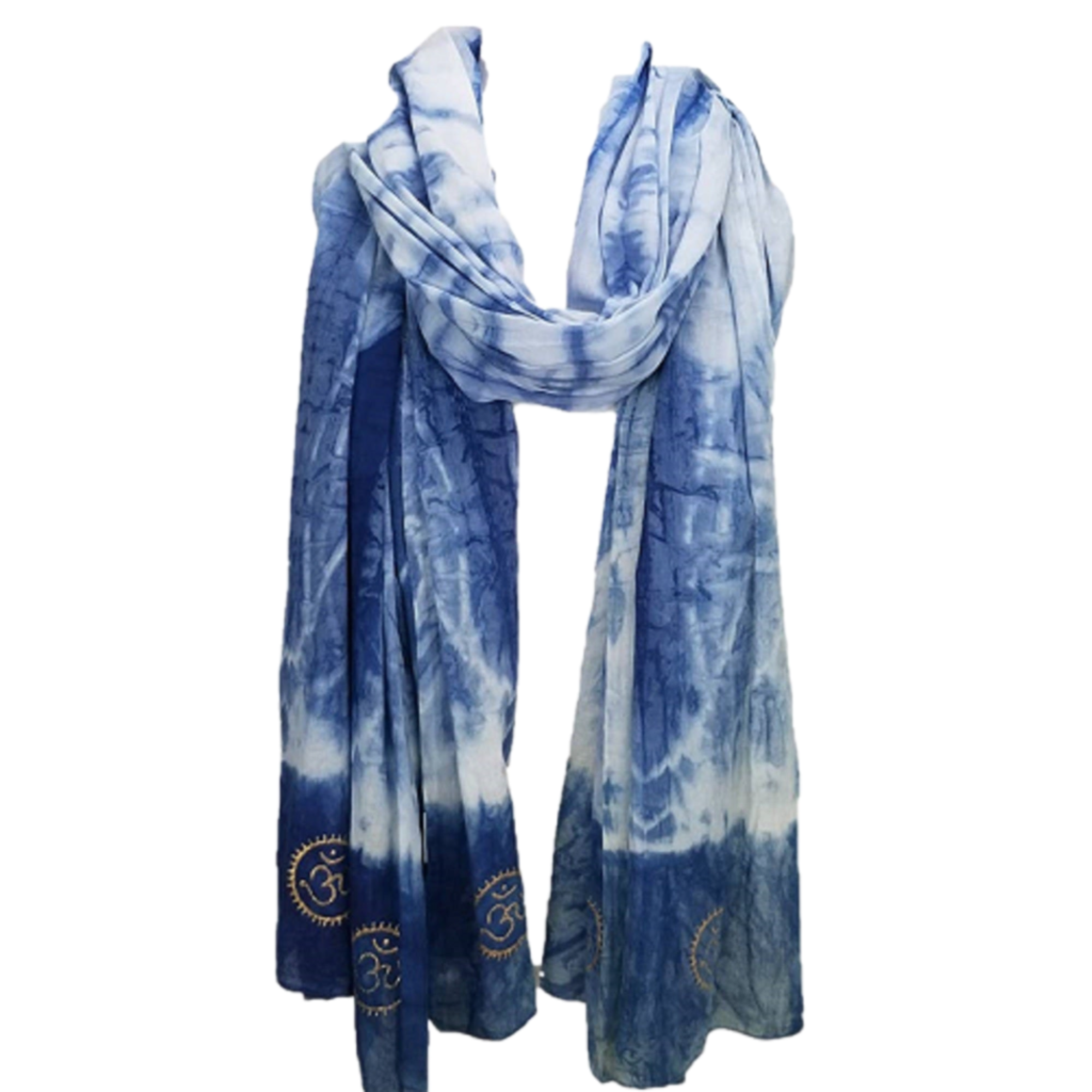 Eternity  Indigo Cotton Scarf by OMSutra