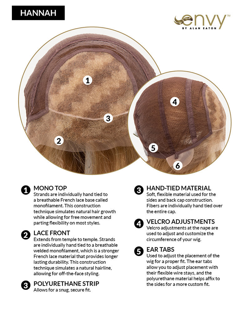 Hannah | Lace Front & Monofilament Human Hair Wig by Envy