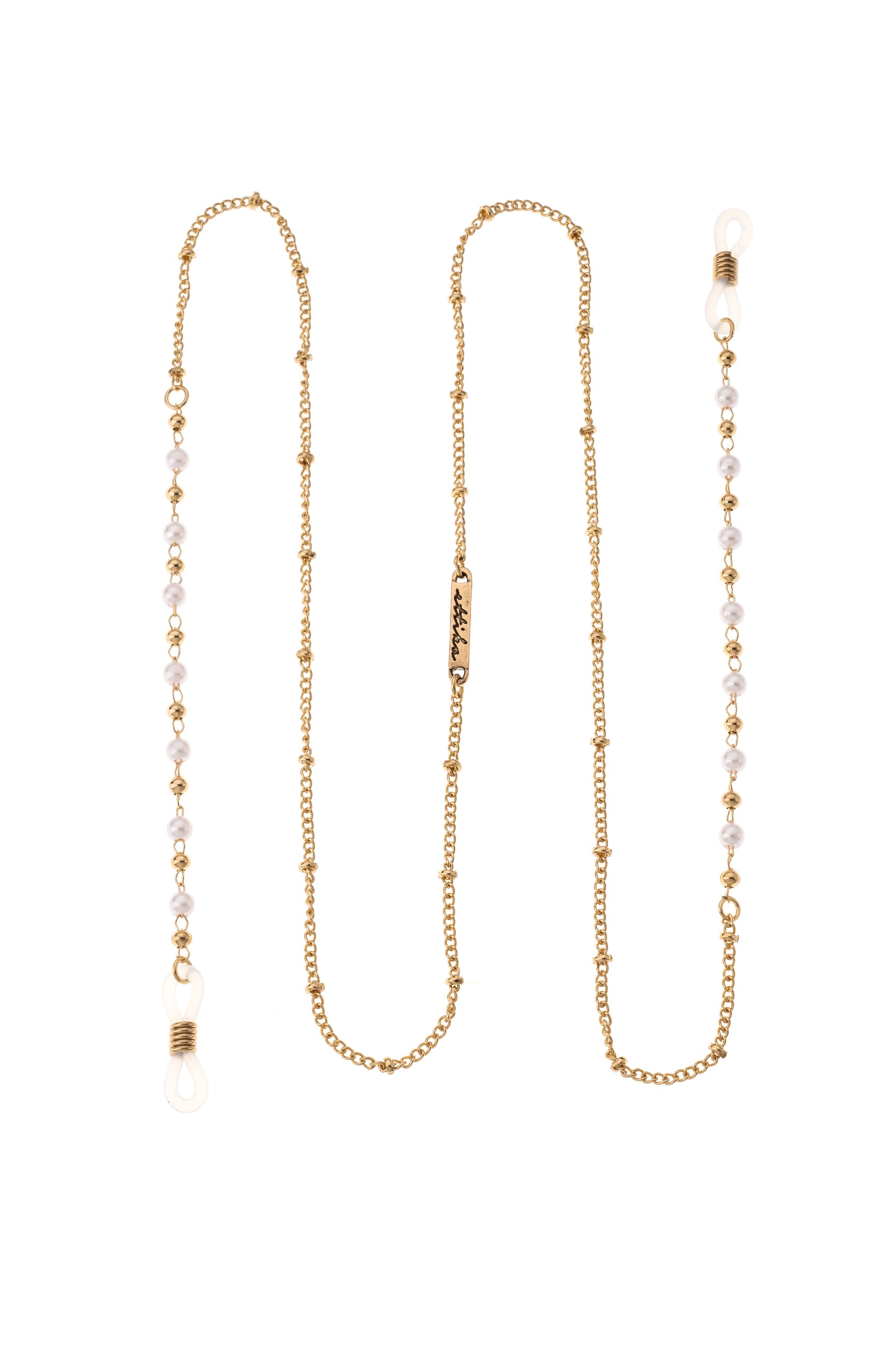 Dainty Pearl and Gold Eyeglass Chain