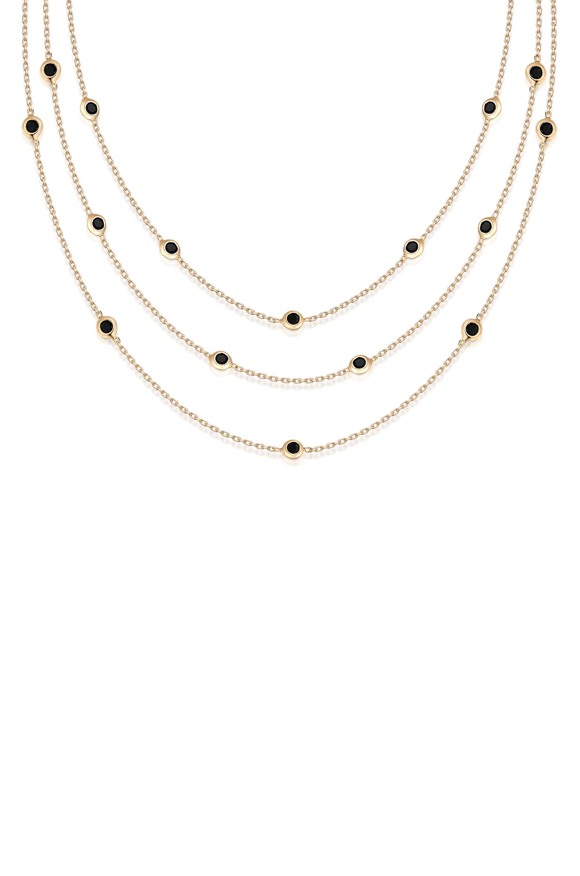 Crystal Dot Layered Necklace